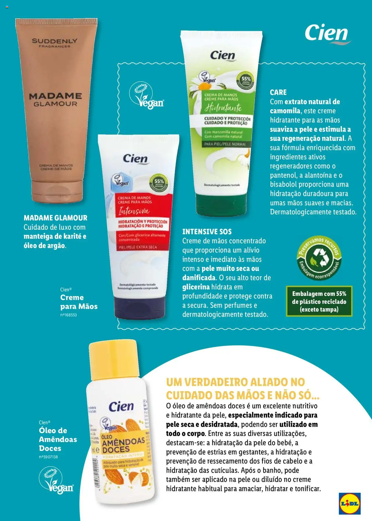 Lidl Cien - Beleza Inteligente │ válido de 26.02.2024 | Página: 39 | Produtos: Creme para mãos, Manteiga, Óleo, Doces