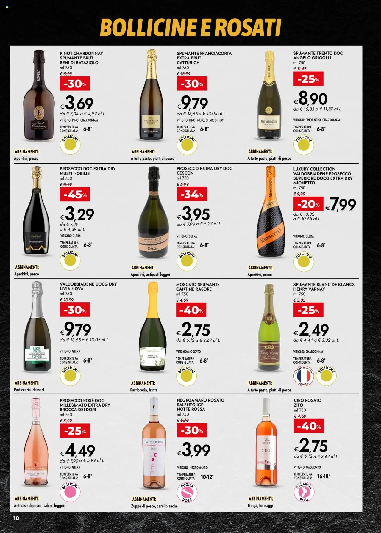 Volantino bennet del 16.10.2025 | Pagina: 10 | Prodotti: Pesce, Prosecco, Frutta, Spumante
