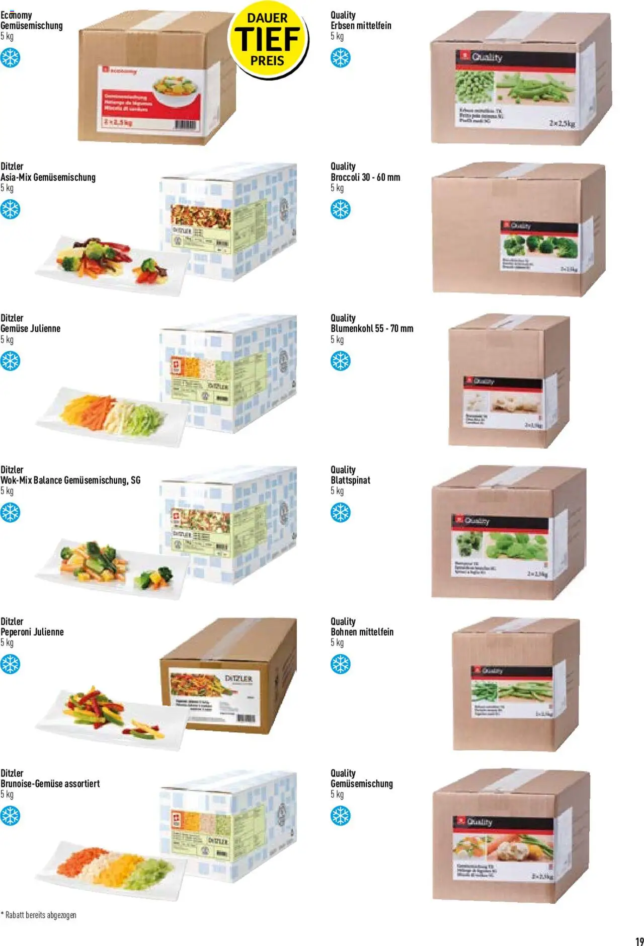 Prodega Aktionen Schweizer Armee ab 15.04.2025 | Seite: 19 | Produkte: Blumenkohl, Erbsen, Gemüse, Demlik
