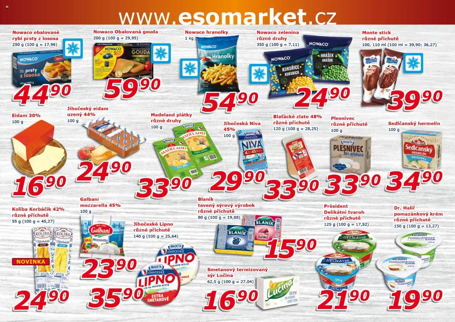 Eso market leták od 29.10.2025 | Strana: 4 | Produkty: Gouda, Krém, Hermelín, Hrášek
