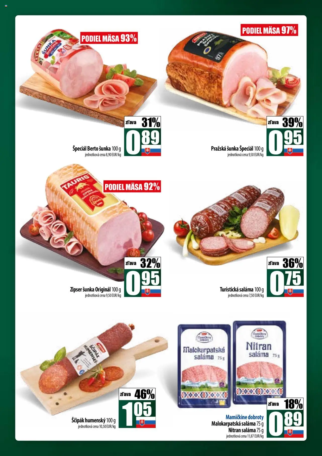 COOP Jednota široká ponuka │ platný od 17.07.2025 | Strana: 11 | Produkty: Saláma, Šunka