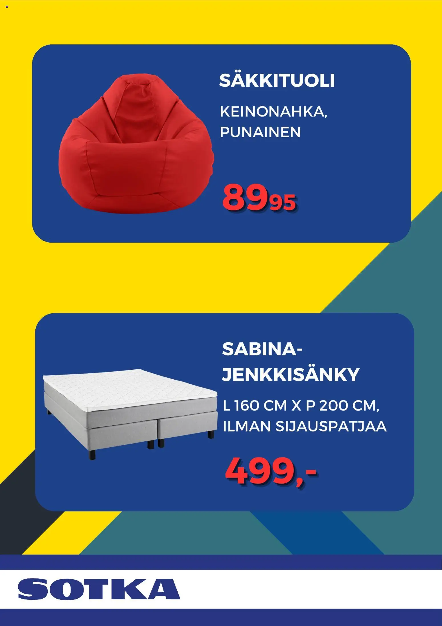 Sotka tarjoukset – voimassa 15.01.2026 alkaen | Sivu: 2 | Tuotteet: Jenkkisänky, Säkkituoli