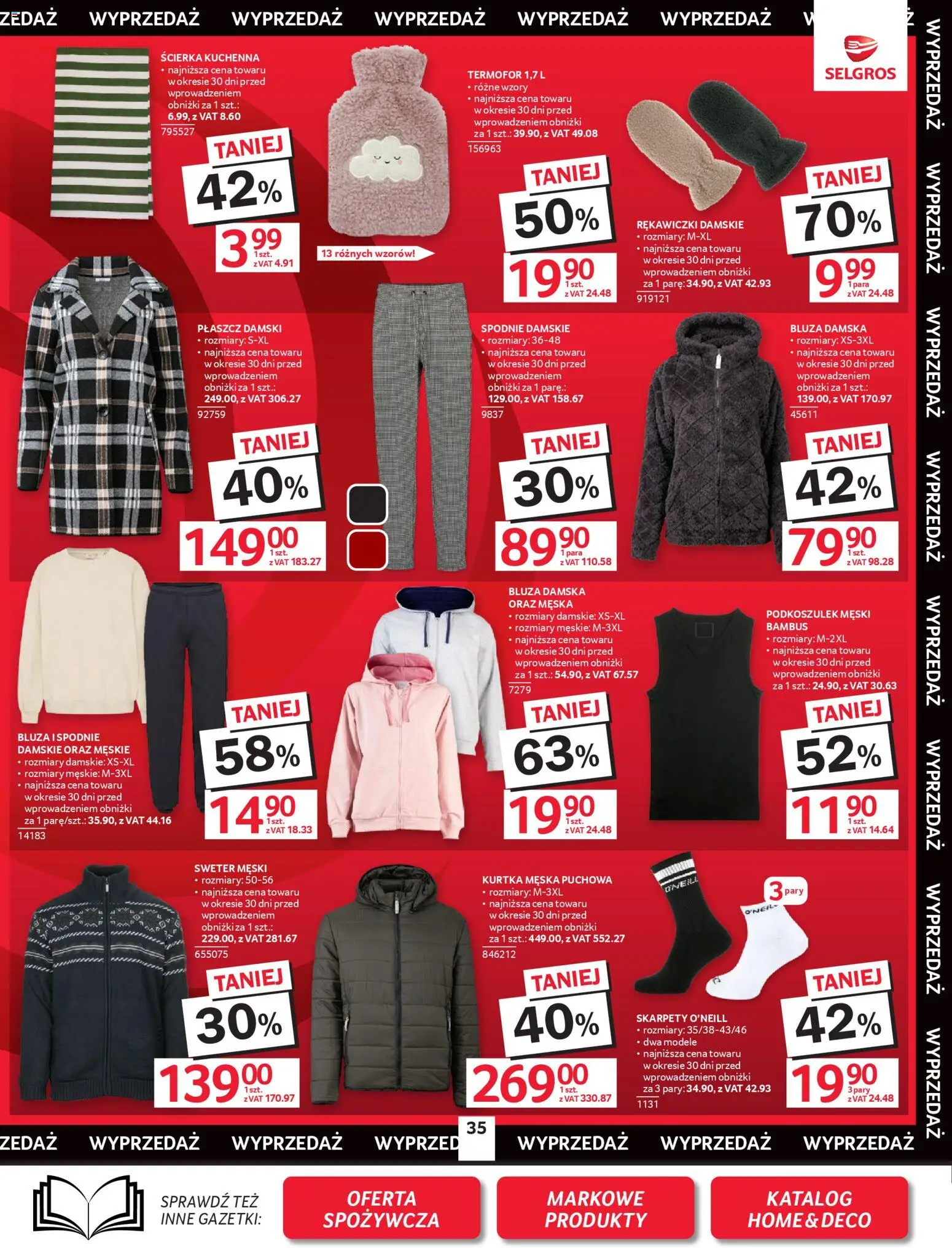 Selgros cash&carry Gazetka - Oferta przemysłowa od 19.02.2026 | Strona: 37 | Produkty: Sweter, Kurtka, Skarpety, Rękawiczki