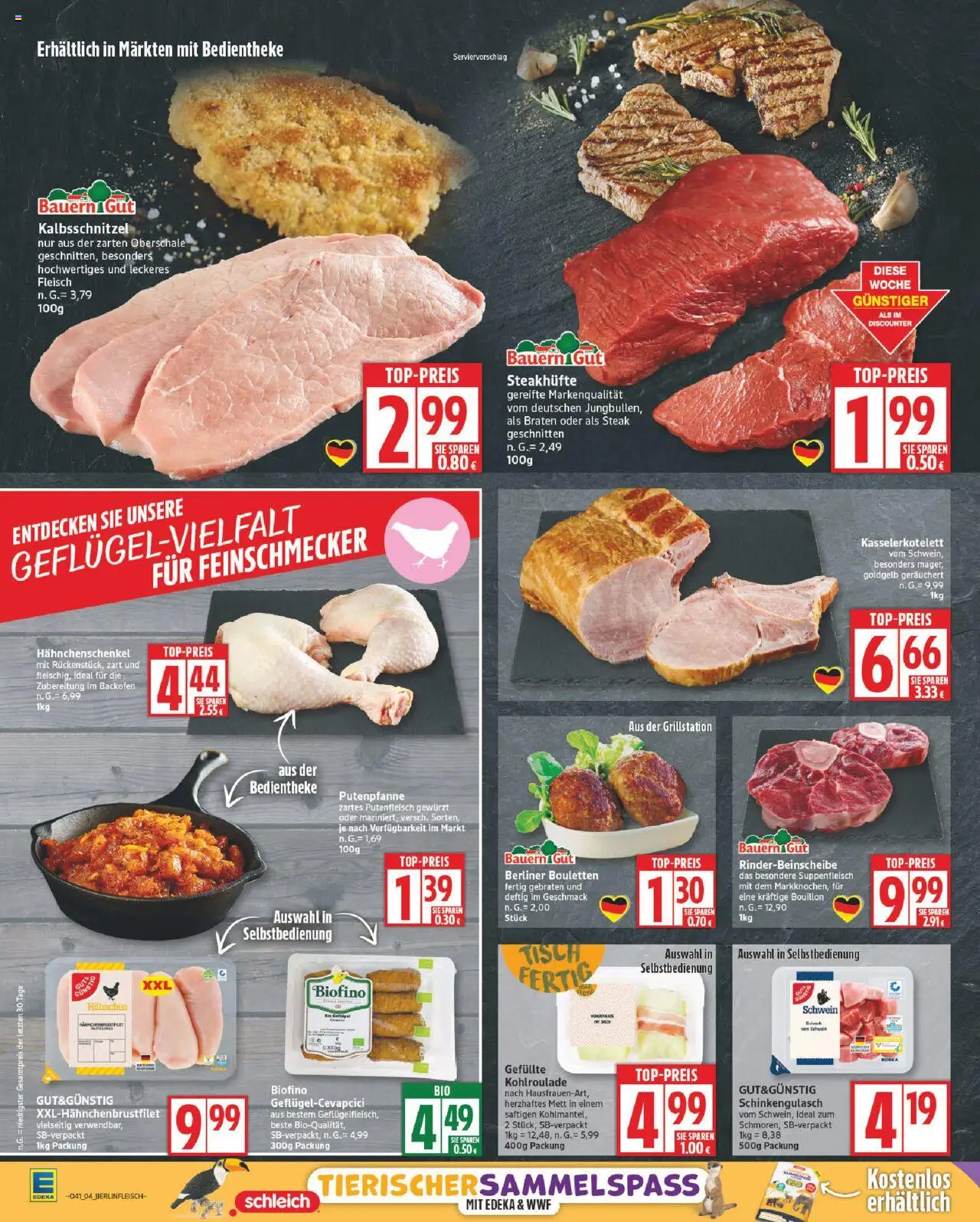 Edeka Prospekt 	 – gültig ab 06.10.2025 | Seite: 4 | Produkte: Tisch, Suppenfleisch, Steak, Fleisch