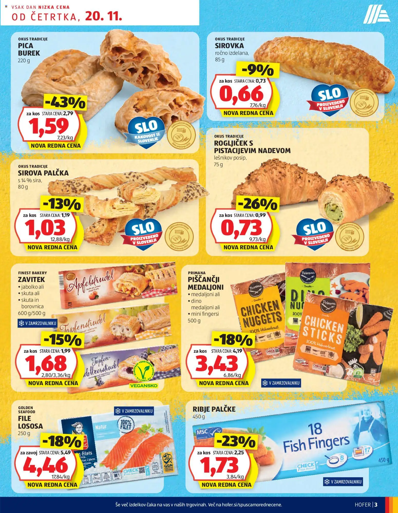 Novi Hofer katalog ponudbe – veljaven od 20.11.2025 | Stran: 3 | Izdelki: Kos, Pica, Skuta
