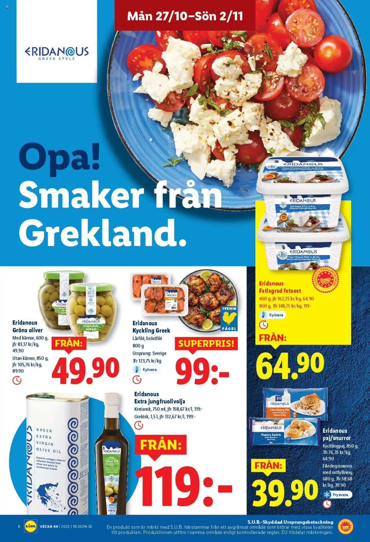 Lidl reklamblad aktuell från 27.10.2025 | Sida: 8 | Produkter: Oliver, Fetaost