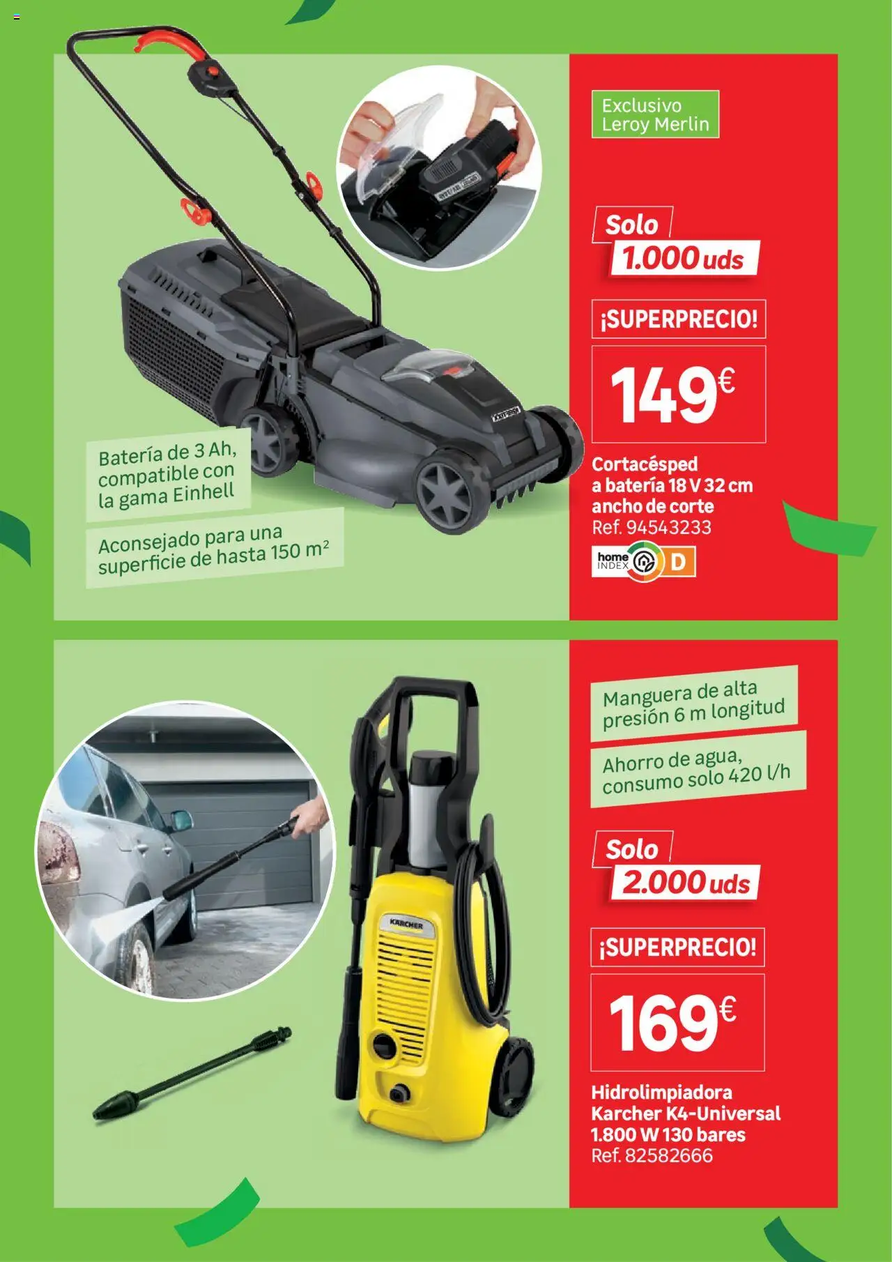 Leroy Merlin catálogo │ válido desde el 24.06.2025 | Página: 29 | Productos: Hidrolimpiadora, Manguera, Απολυμαντικό, Batería