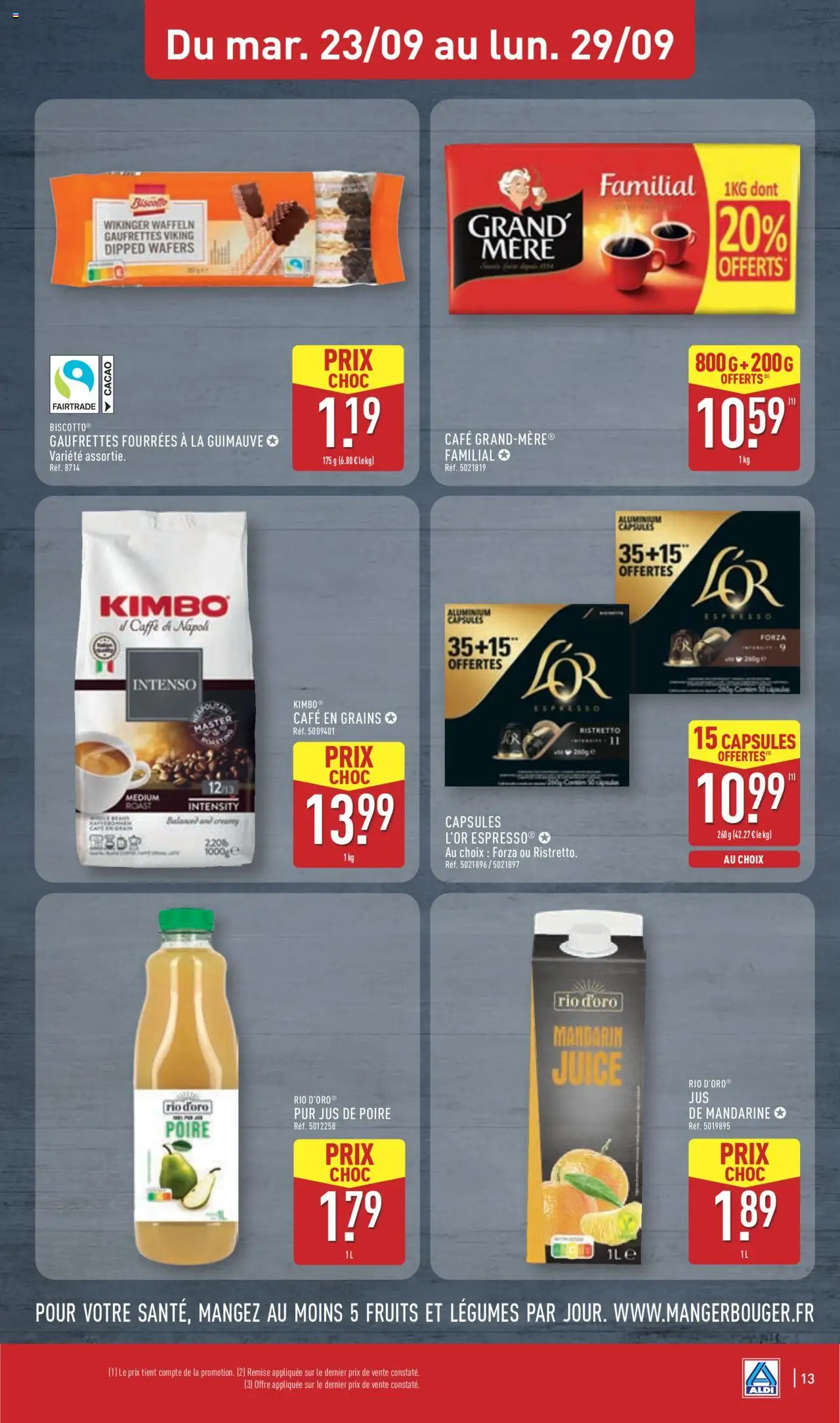  | Page: 15 | Produits: Poire, Café en grains, Café, Jus