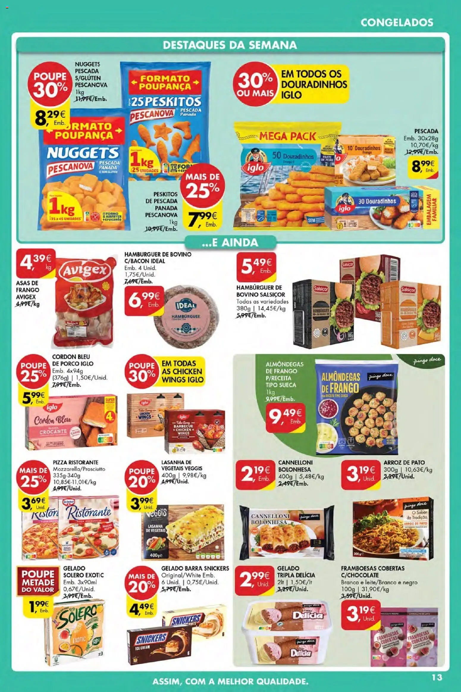 Pingo Doce Poupe Esta Semana Açores │ válido de 16.04.2026 | Página: 13 | Produtos: Asas de frango, Lasanha, Gelado, Pizza