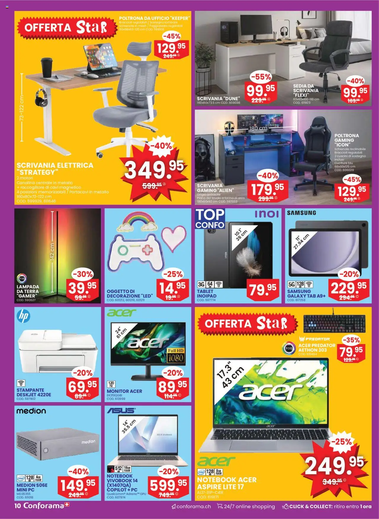 Conforama Aktionen IT – gültig ab 15.10.2025 | Seite: 10 | Produkte: Monitor, Pc, Tablet, Samsung