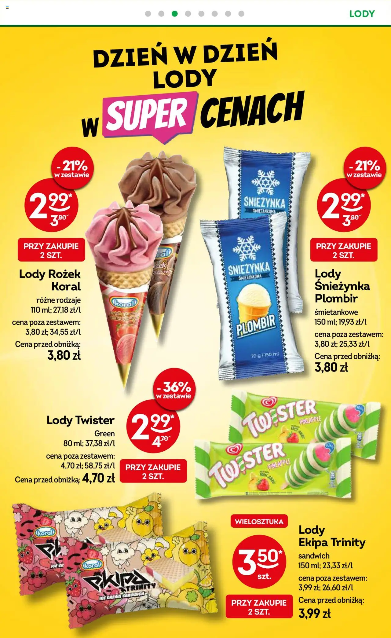 Żabka Gazetka od 10.09.2025 | Strona: 46 | Produkty: Sandwich, Lody koral, Lody