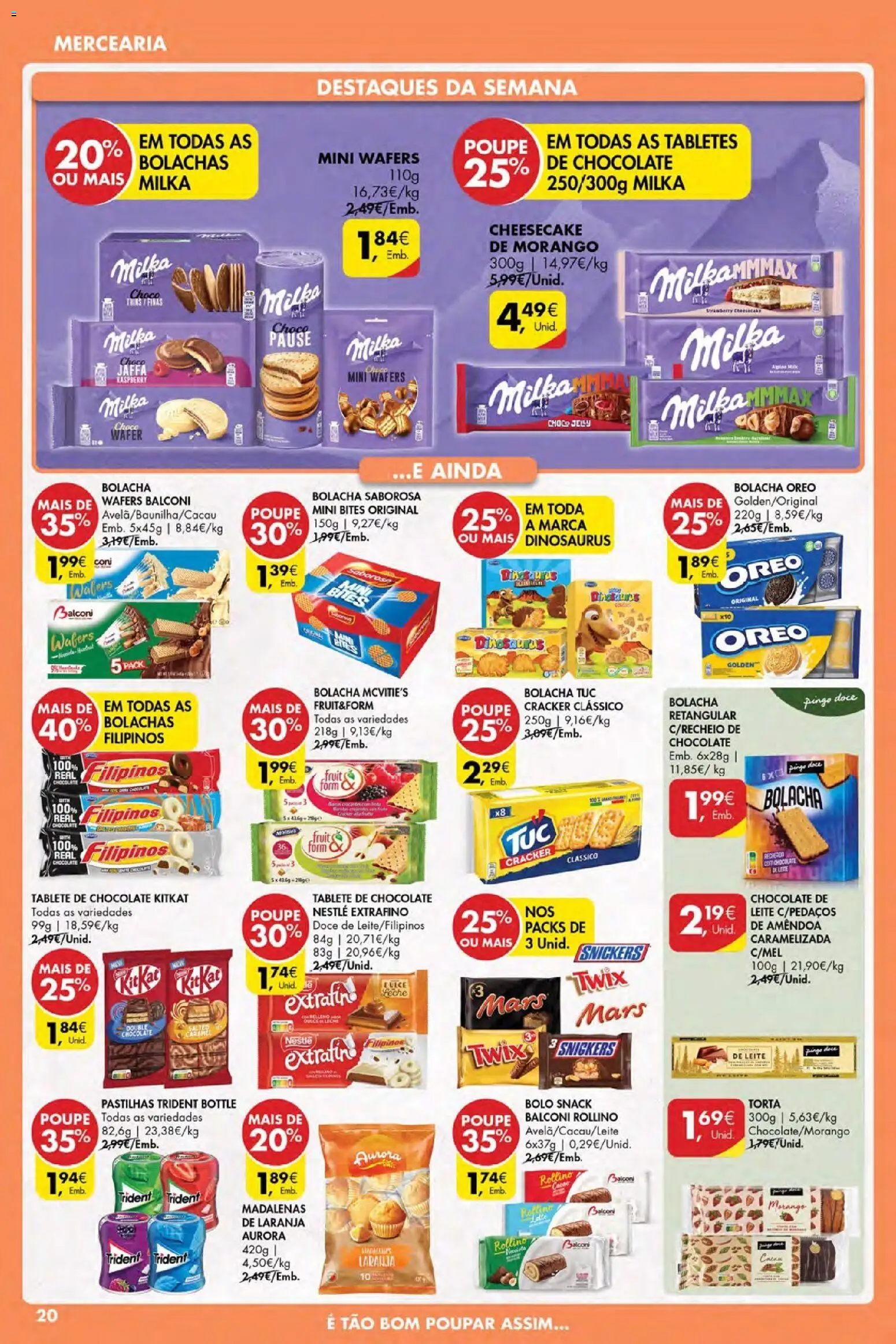 Pingo Doce Poupe Esta Semana Açores │ válido de 19.02.2026 | Página: 20 | Produtos: Filipinos, Bolo, Nestlé, Chocolate