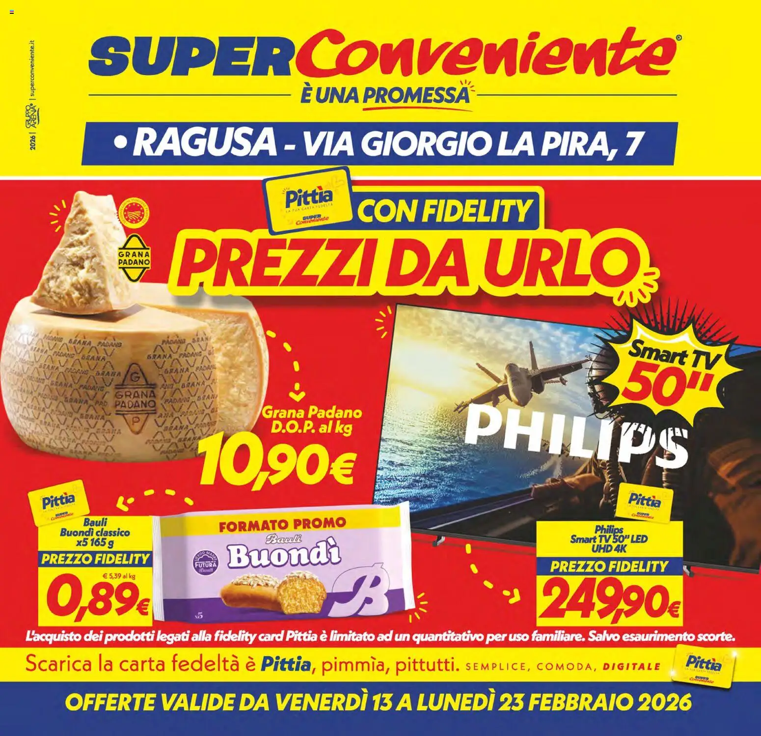 Volantino SuperConveniente del 13.02.2026 | Pagina: 1 | Prodotti: smart TV, TV, Grana Padano