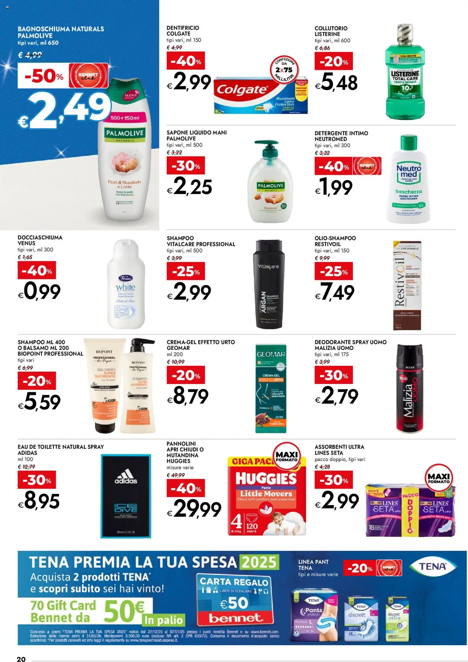 Volantino bennet del 27.12.2025 | Pagina: 20 | Prodotti: Bagnoschiuma, Dentifricio, Collutorio, Latte