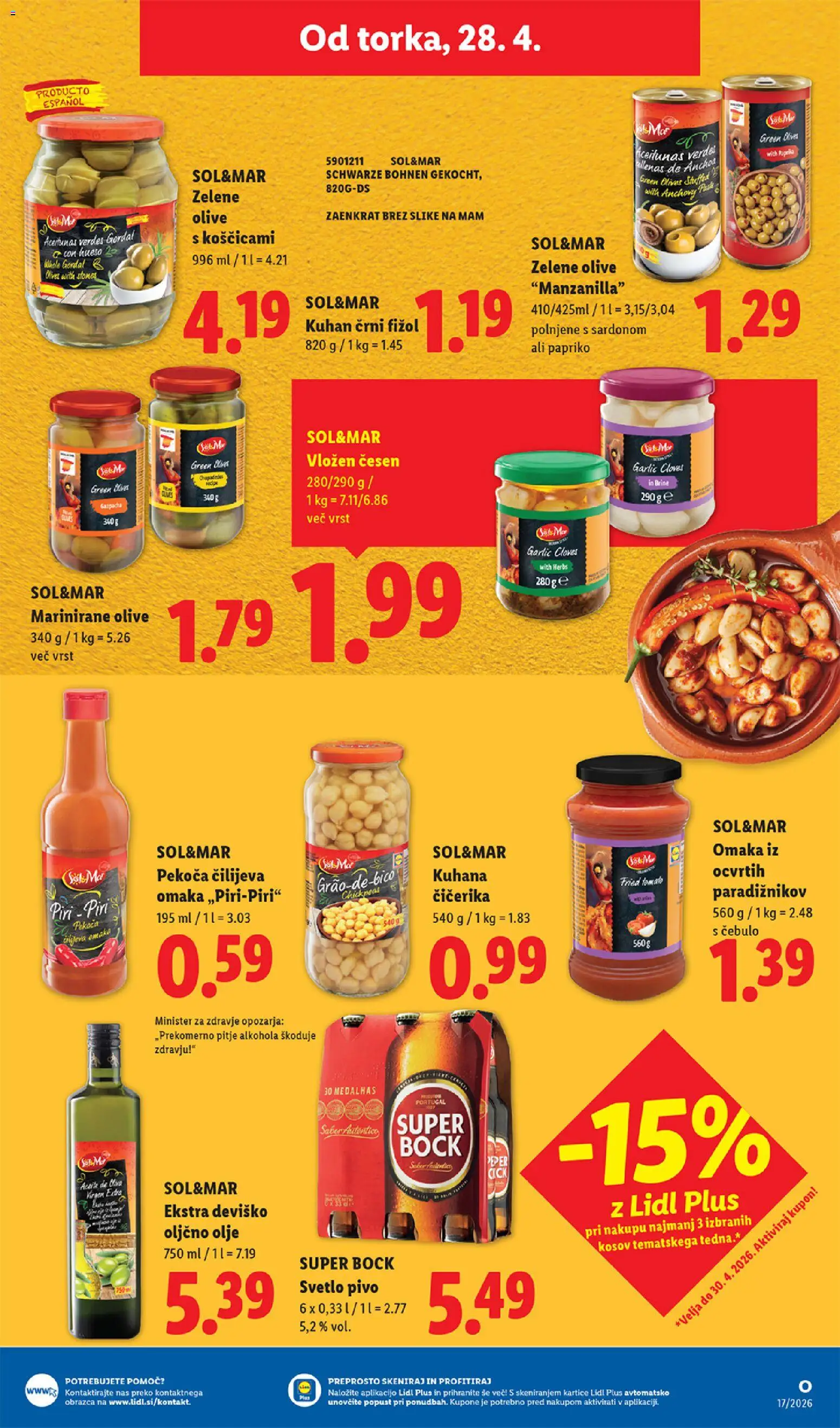 Novi Lidl katalog ponudbe – veljaven od 23.04.2026 | Stran: 65 | Izdelki: Oljčno olje, Olje, Pivo, Cesen