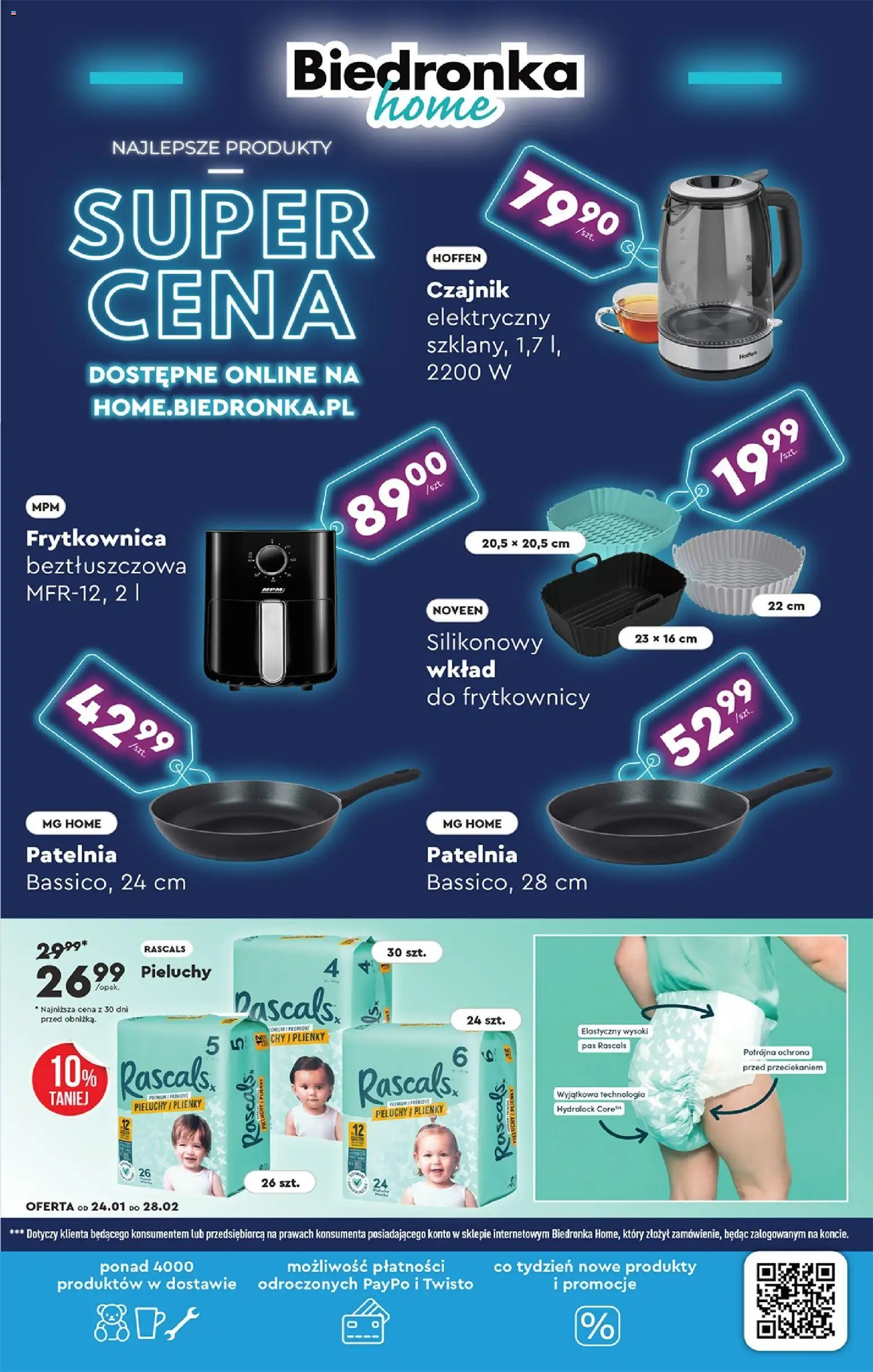 Biedronka gazetka - Home od 24.01.2026 | Strona: 3 | Produkty: Czajnik, Frytkownica, Frytkownica beztłuszczowa, Patelnia