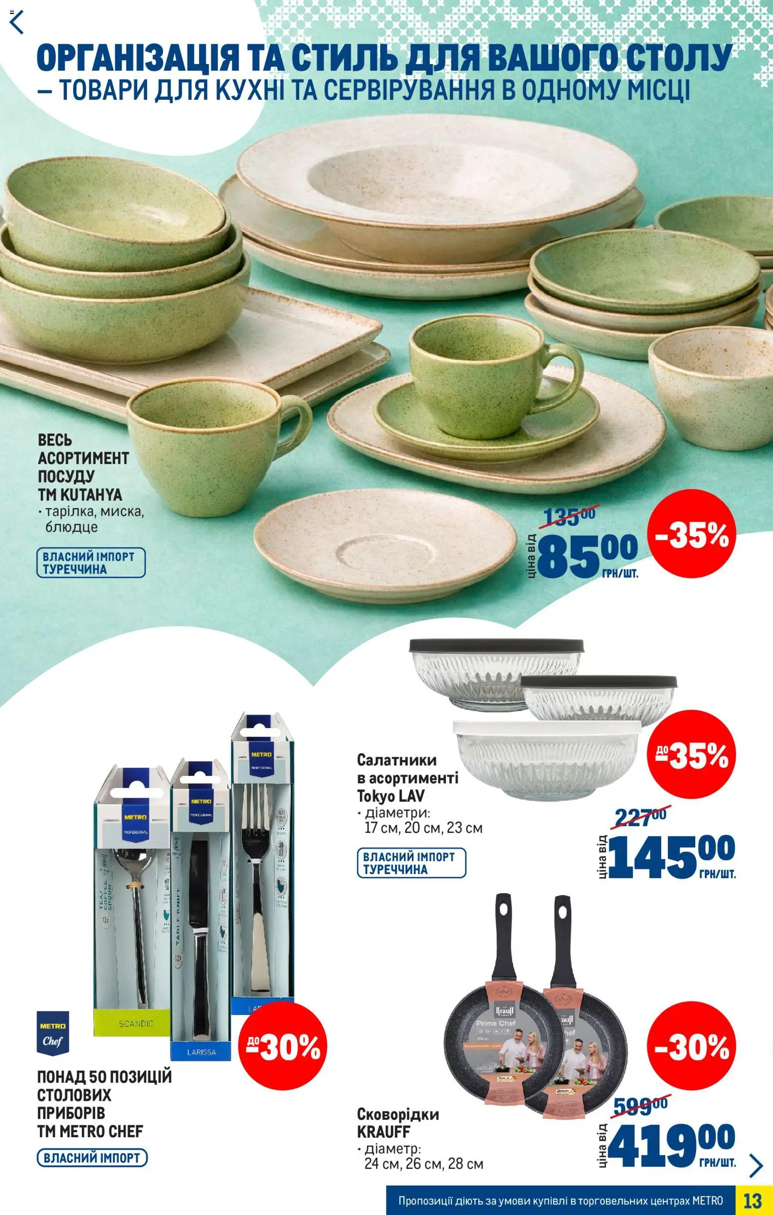 Metro Kаталог - дійснийкції з 25.03.2026 | Сторінка: 13 | Товари: Блюдце
