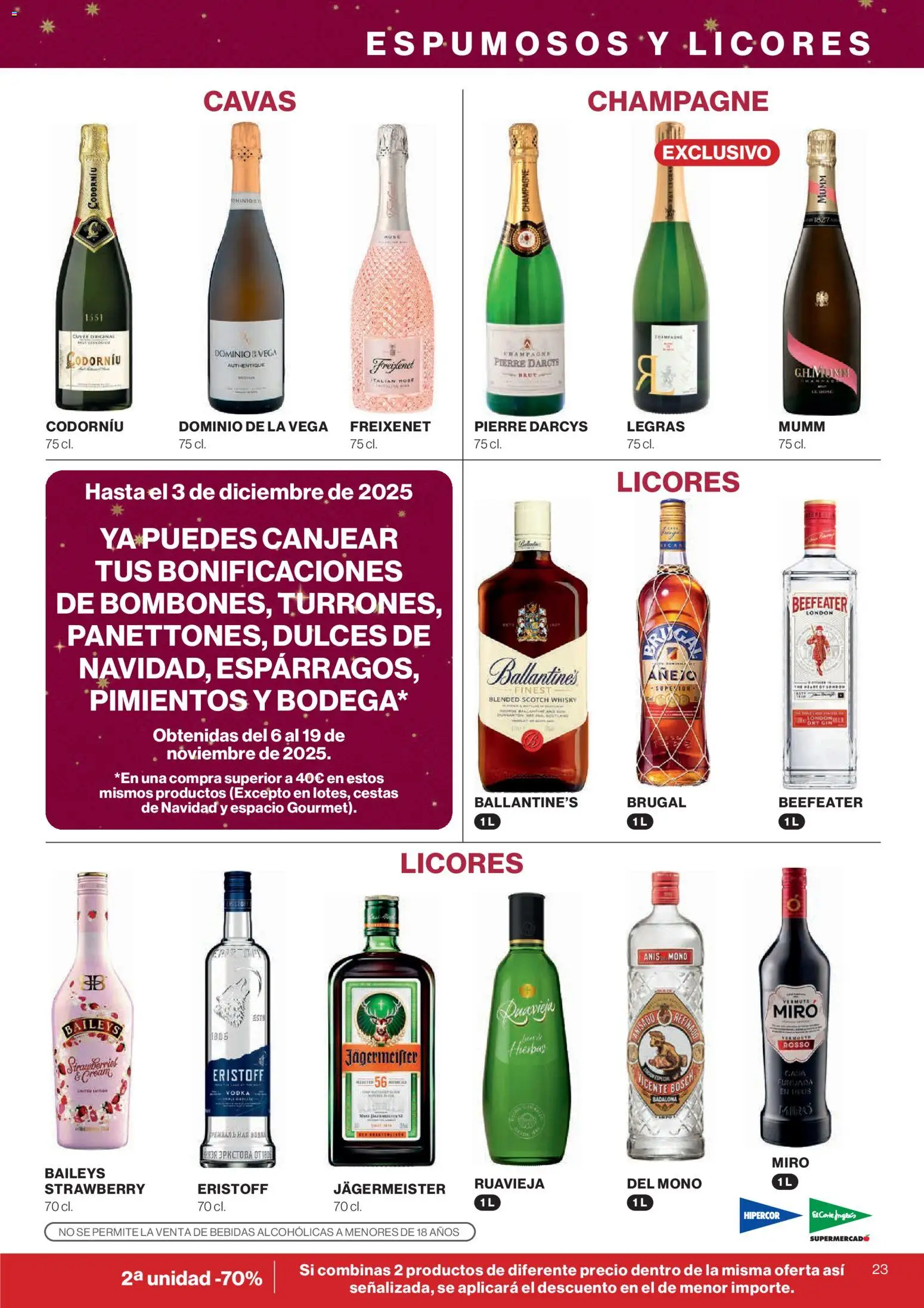Hipercor catálogo │ válido desde el 20.11.2025 | Página: 33 | Productos: Vodka, Whisky