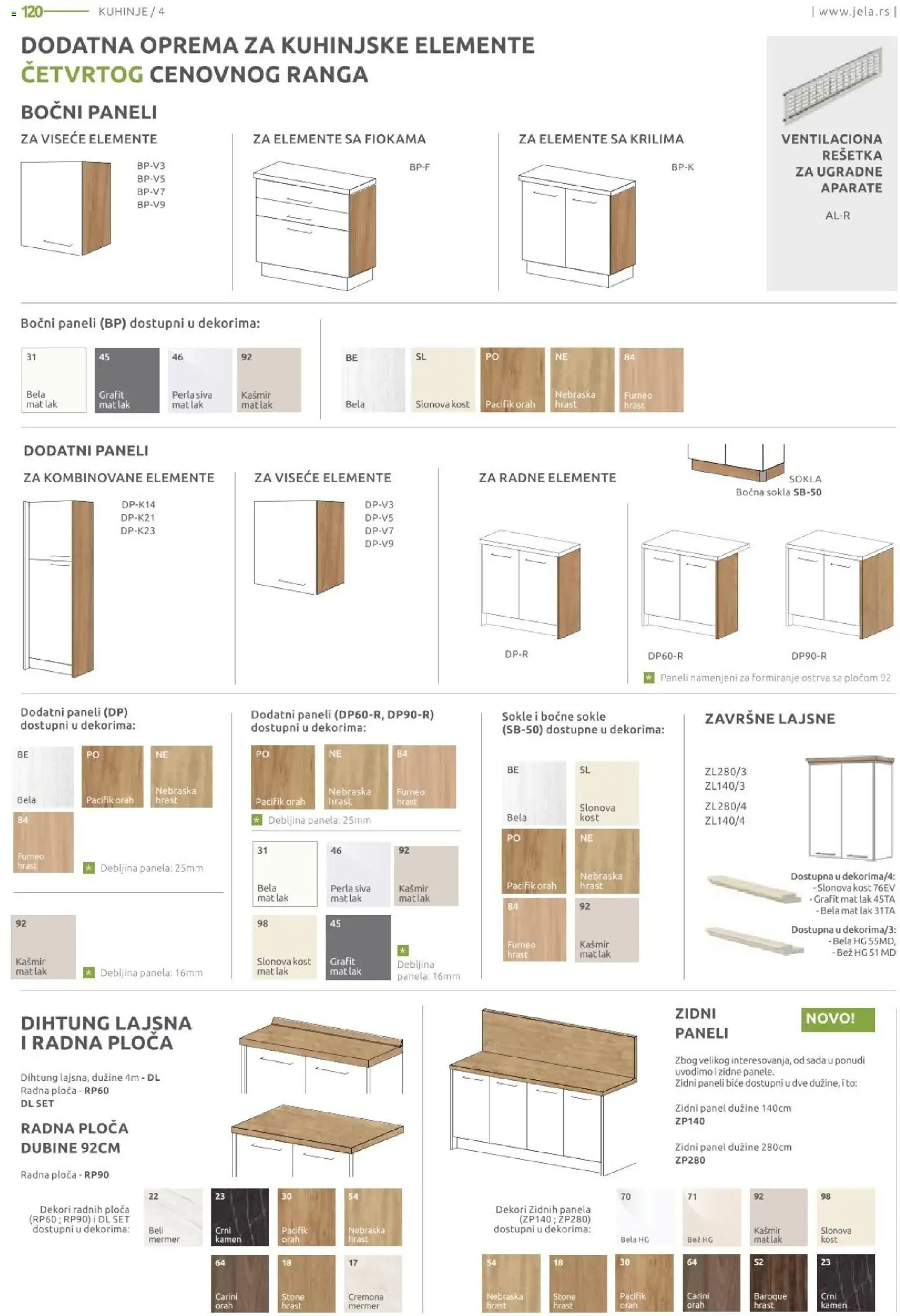 Jela katalog - važi od 09.03.2026 | Strana: 120 | Proizvode: Rešetka, Radna ploča, Orah