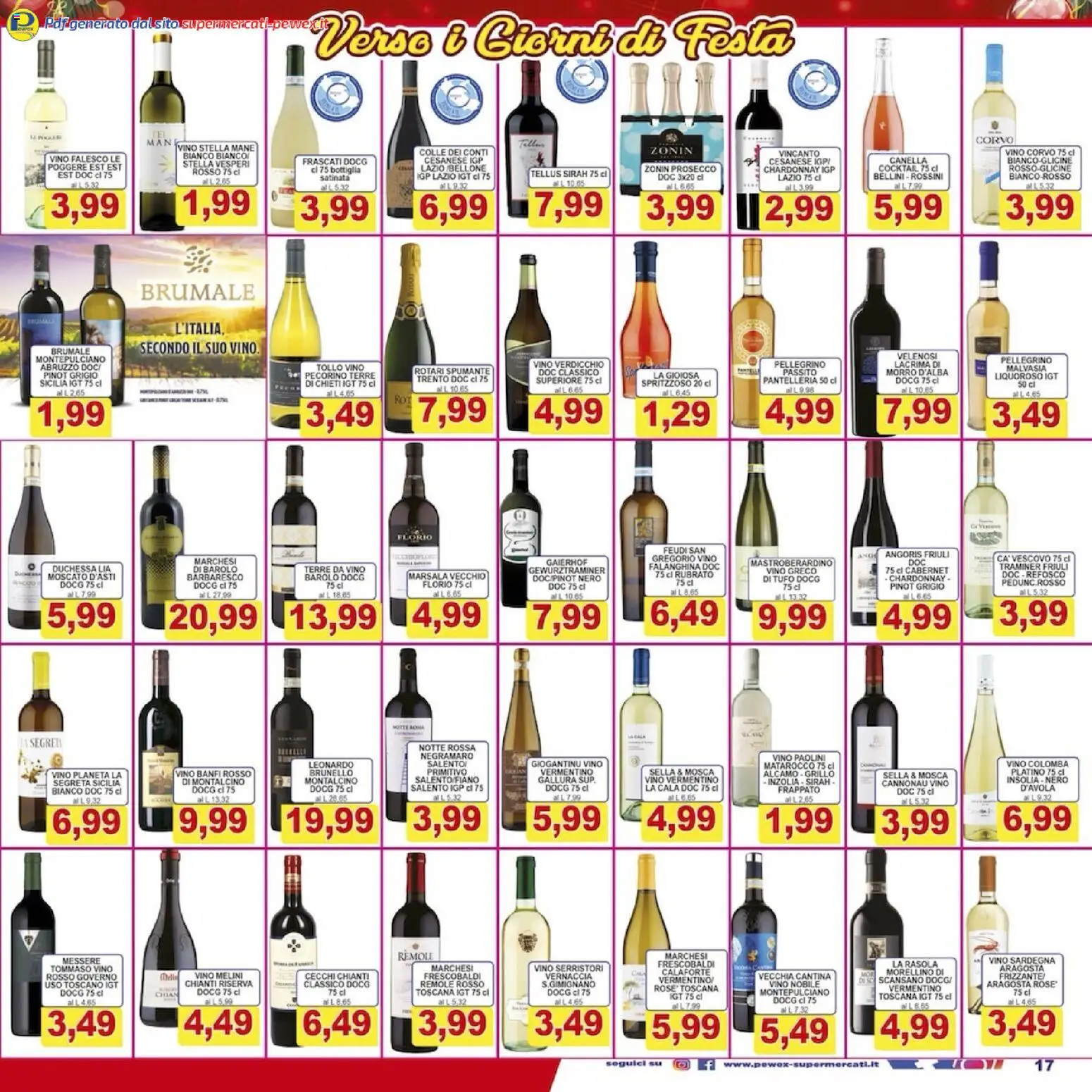 Volantino Pewex del 08.12.2025 | Pagina: 17 | Prodotti: Prosecco, Vino, Spumante, Pecorino