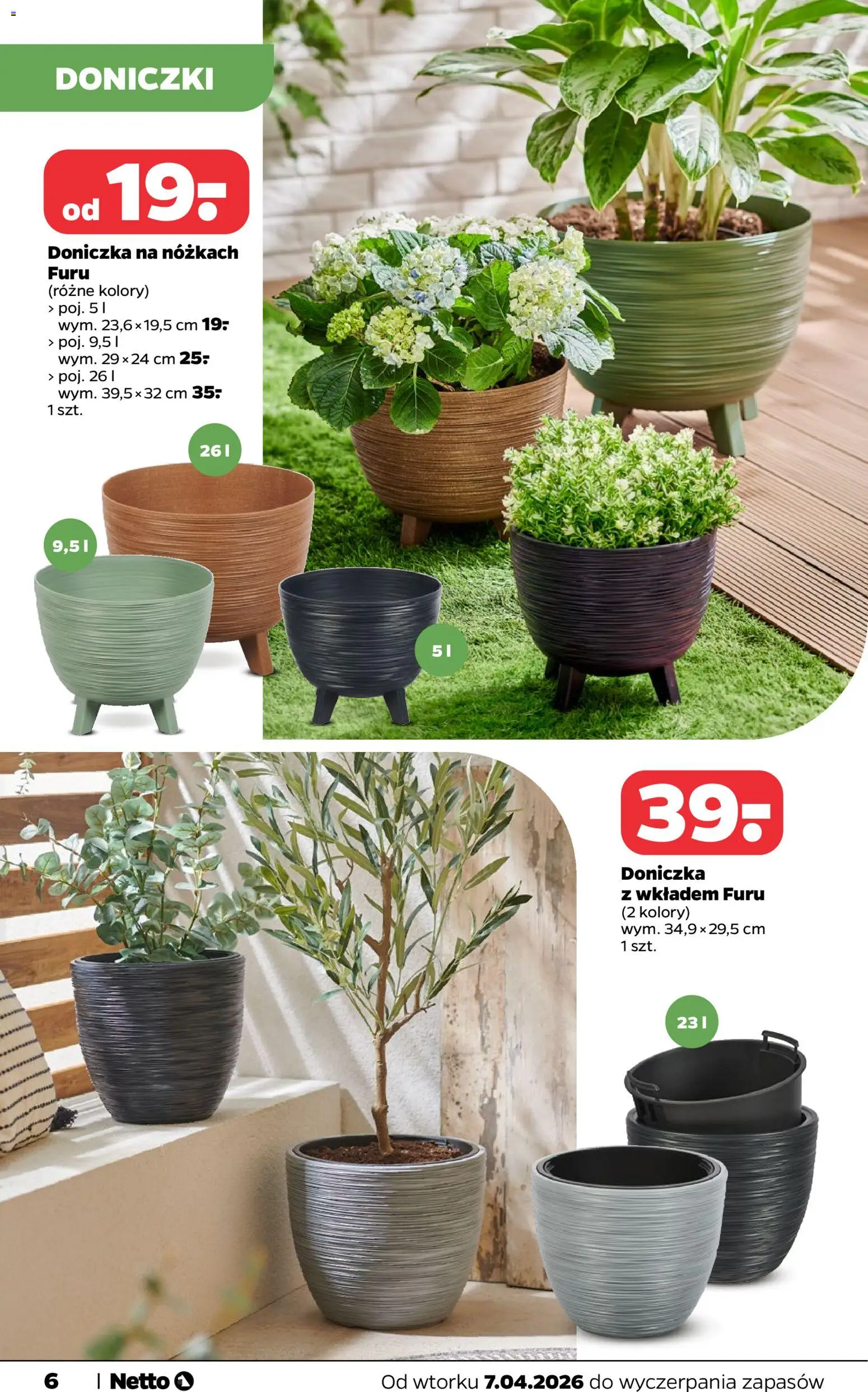 Netto gazetka - Dom i ogród od 07.04.2026 | Strona: 6 | Produkty: Doniczka, Doniczki