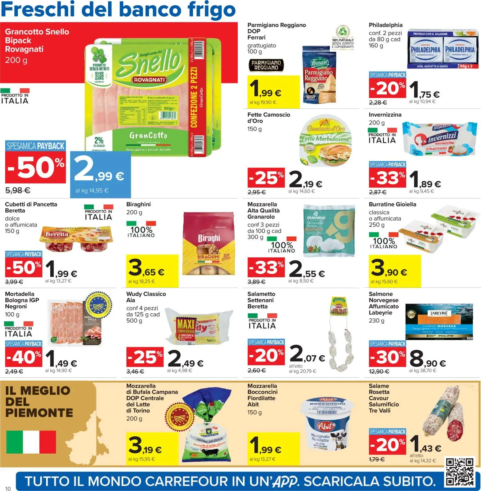 Volantino Carrefour del 13.03.2026 | Pagina: 10 | Prodotti: Salame, Salmone, Pancetta, Stracchino