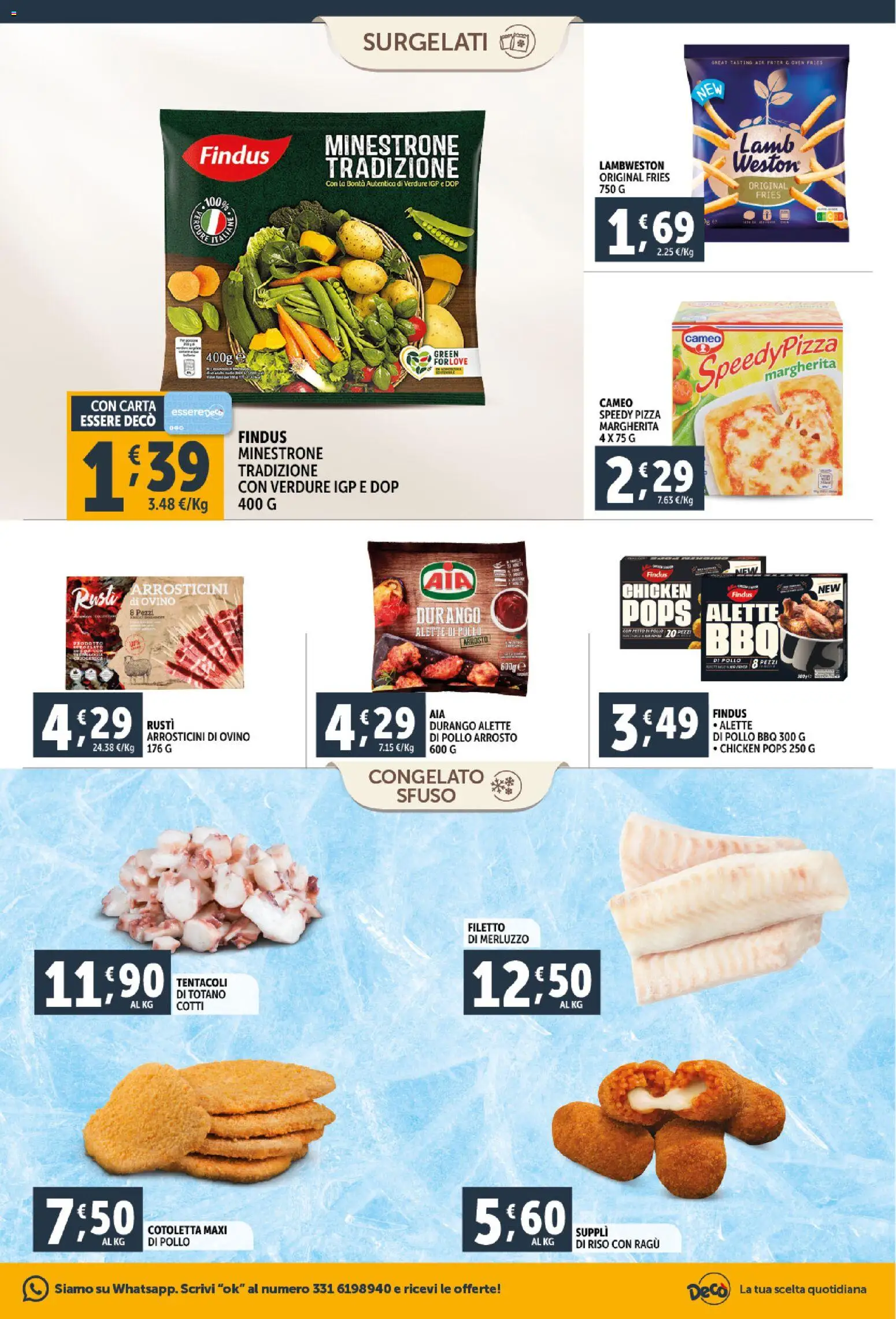 Volantino Decò del 20.01.2026 | Pagina: 10 | Prodotti: Arrosto, Minestrone, Pizza, Riso