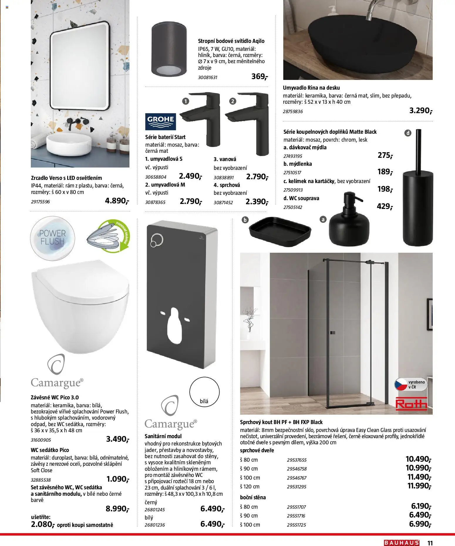 Bauhaus katalog Sanita od 03.11.2025 | Strana: 11 | Produkty: Wc, Sprchový kout, Zrcadlo, Závěsy