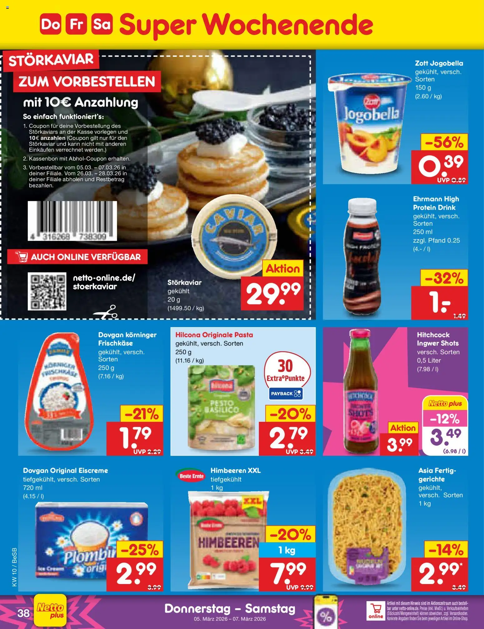 Netto Marken-Discount Prospekt 	 – gültig ab 02.03.2026 | Seite: 48 | Produkte: Himbeeren, Eiscreme, Pasta, Frischkase