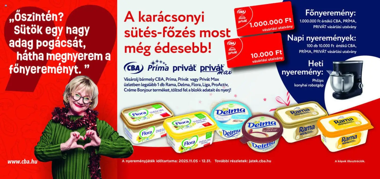 CBA akciós ujság - amely érvényes a következő dátumtól: 05.11.2025 | Oldal: 1 | Termékek: Robotgép, Rama, Konyhai robotgép