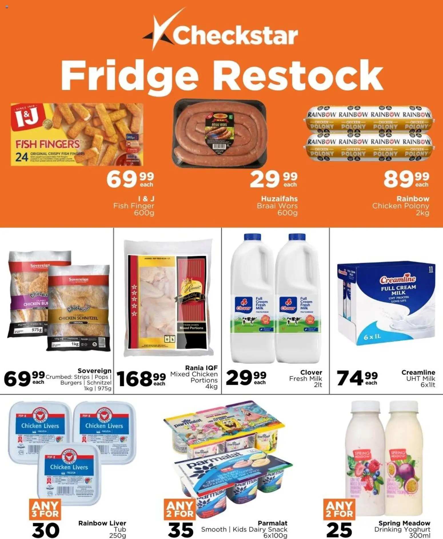 New Check Star catalogue – valid from 25.02.2026 | Page: 2 | Products: Yoghurt, Fridge, Polony, Burgers