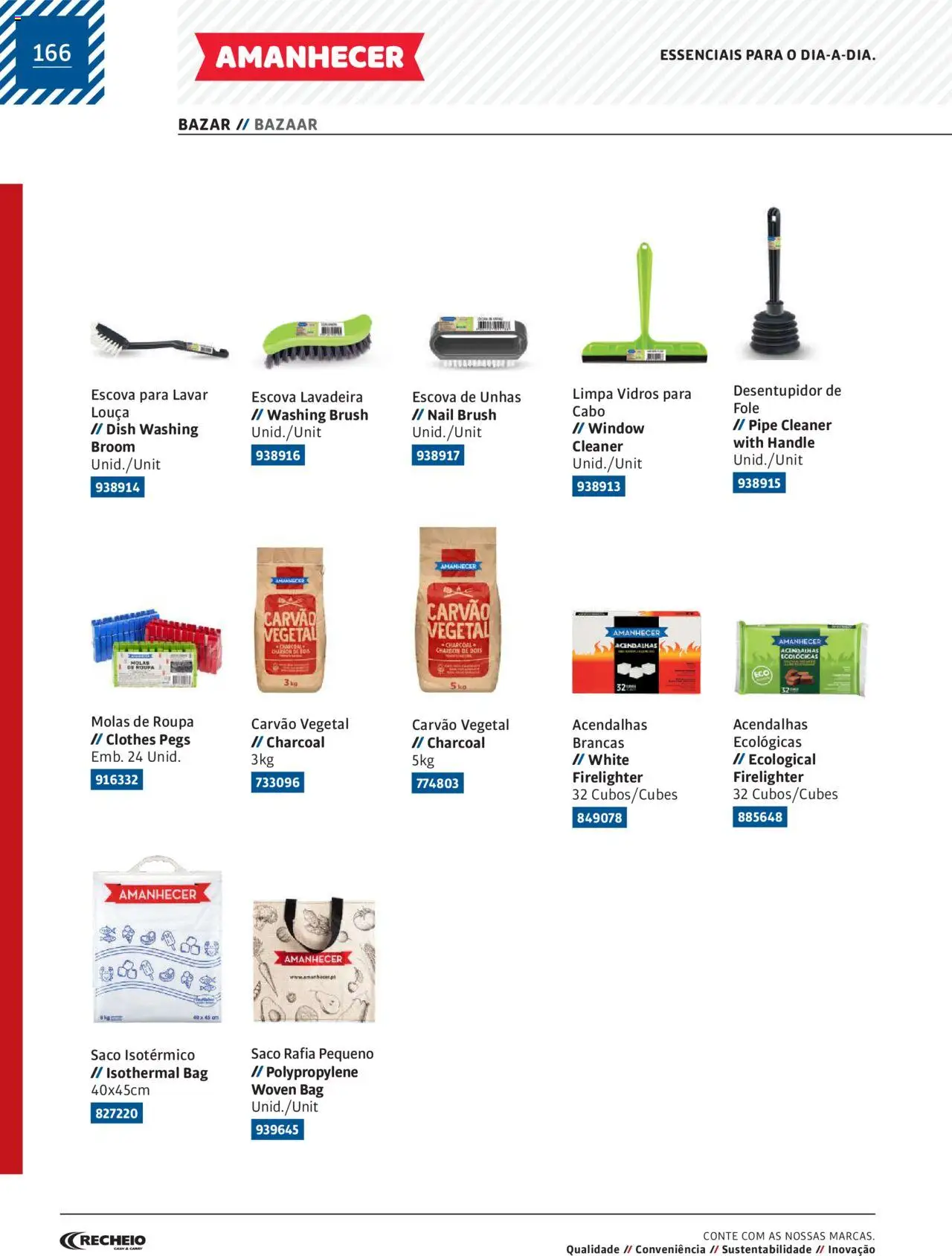 Recheio AS NOSSAS MARCAS │ válido de 19.12.2023 | Página: 166 | Produtos: Cabo, Carvão vegetal, Limpa vidros