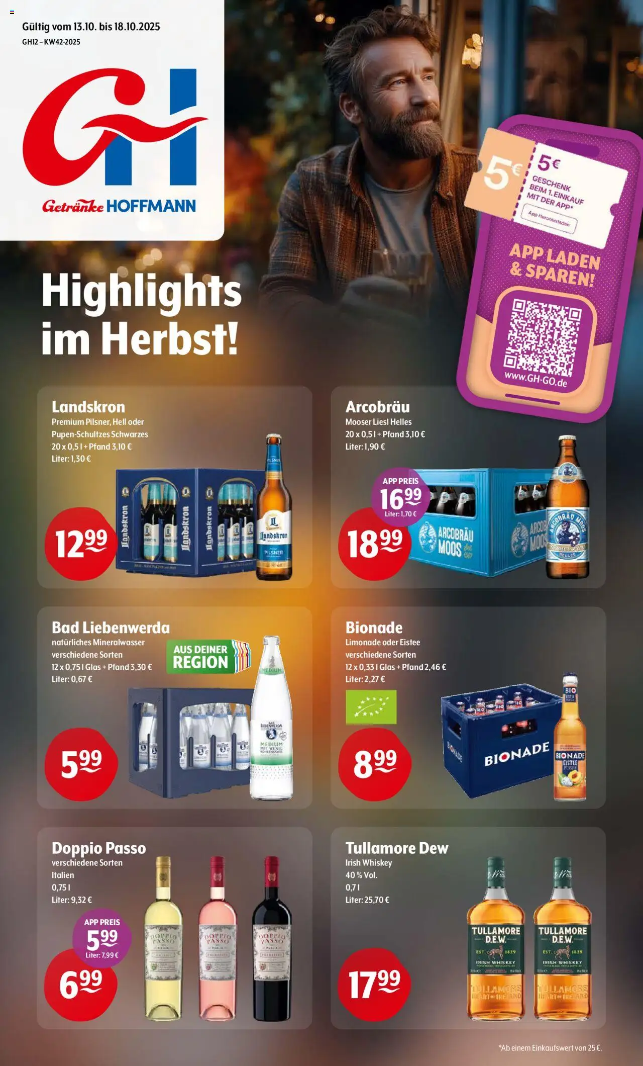 Getränke Hoffmann - Brandenburg – gültig ab 13.10.2025 | Seite: 1 | Produkte: Limonade, Bionade, Doppio Passo, Whiskey