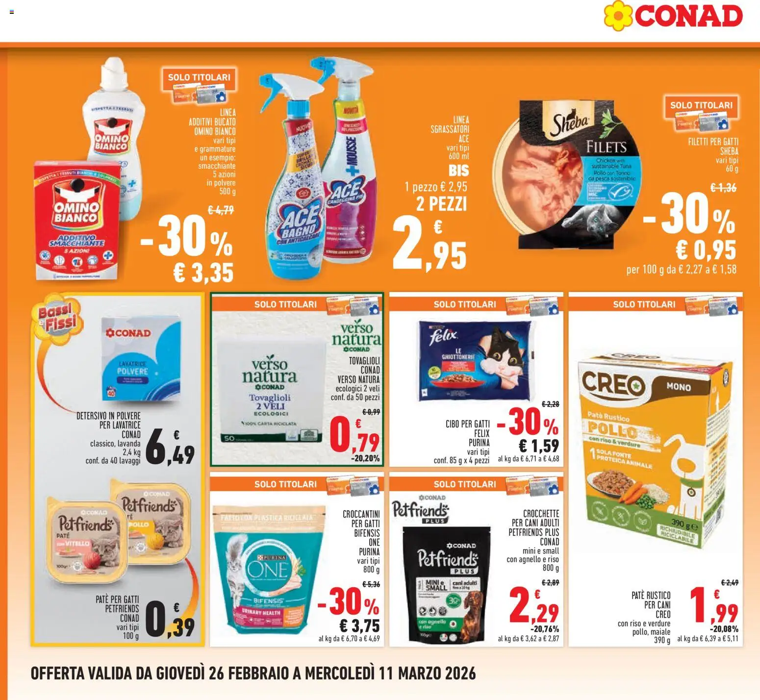 Volantino Conad del 26.02.2026 | Pagina: 22 | Prodotti: Paté, Maiale, Anticalcare, Verdure