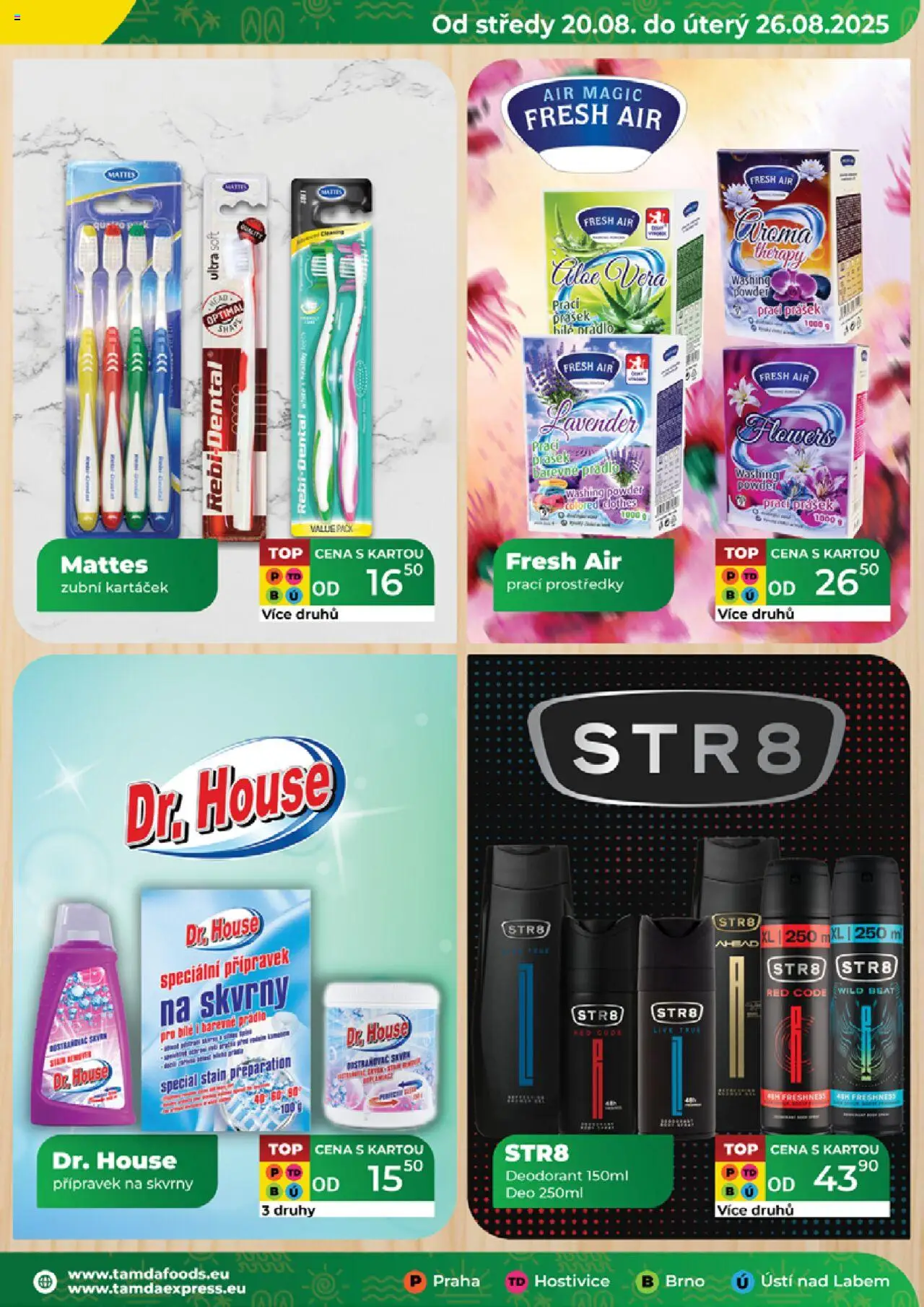 Tamda Foods leták od 20.08.2025 | Strana: 21 | Produkty: Deodorant, Zubní kartáček, Prací Prášek