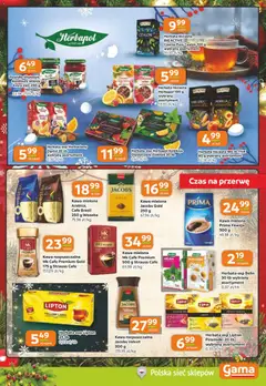 Pogląd oferty "Gama Gazetka" - ważna od 11.12.2025 | Strona: 9 | Produkty: Herbata liściasta, Kawa mielona Prima, Powidła, Kawa