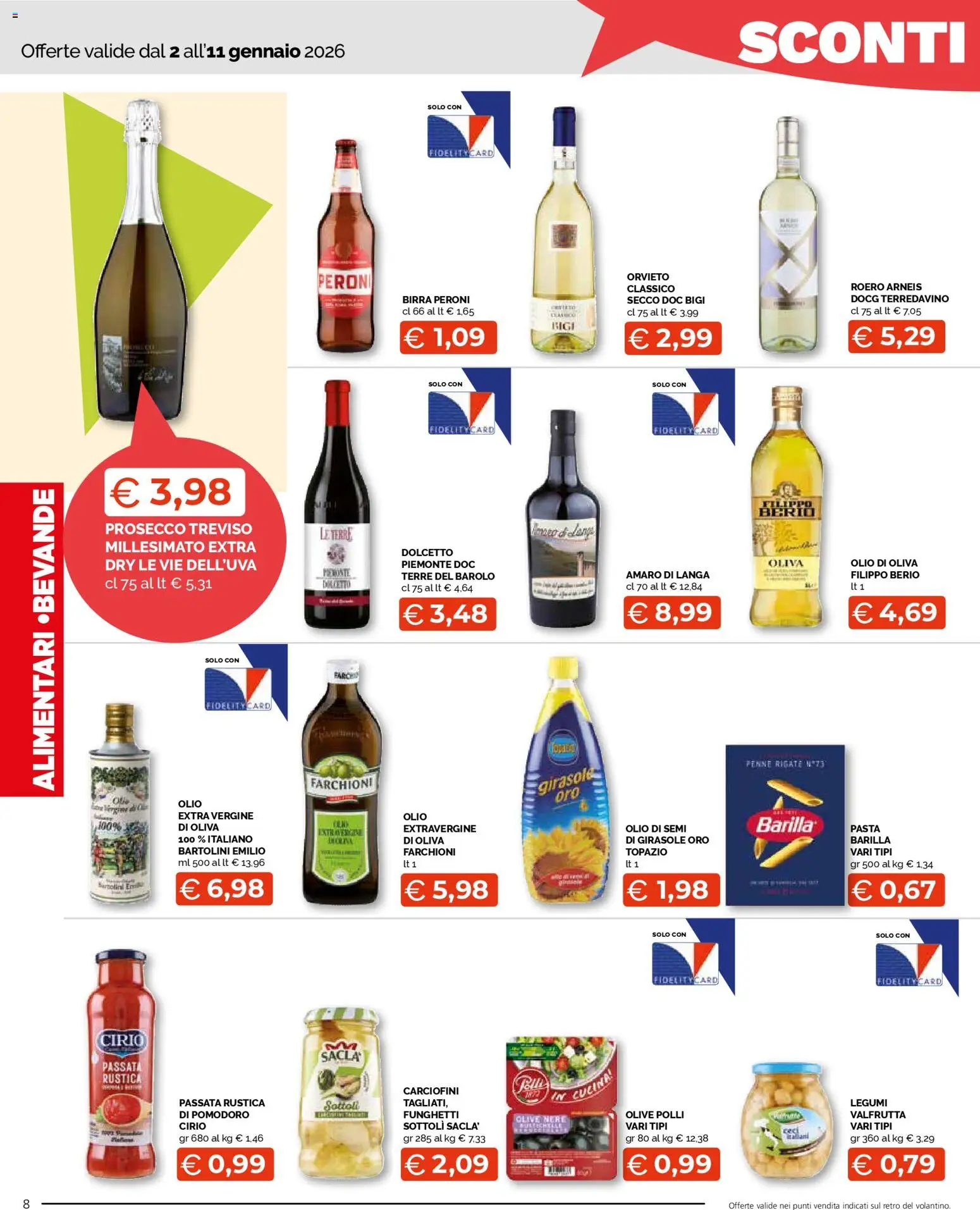 Volantino Mercatò del 02.01.2026 | Pagina: 8 | Prodotti: Birra, Pomodoro, Pasta, Penne