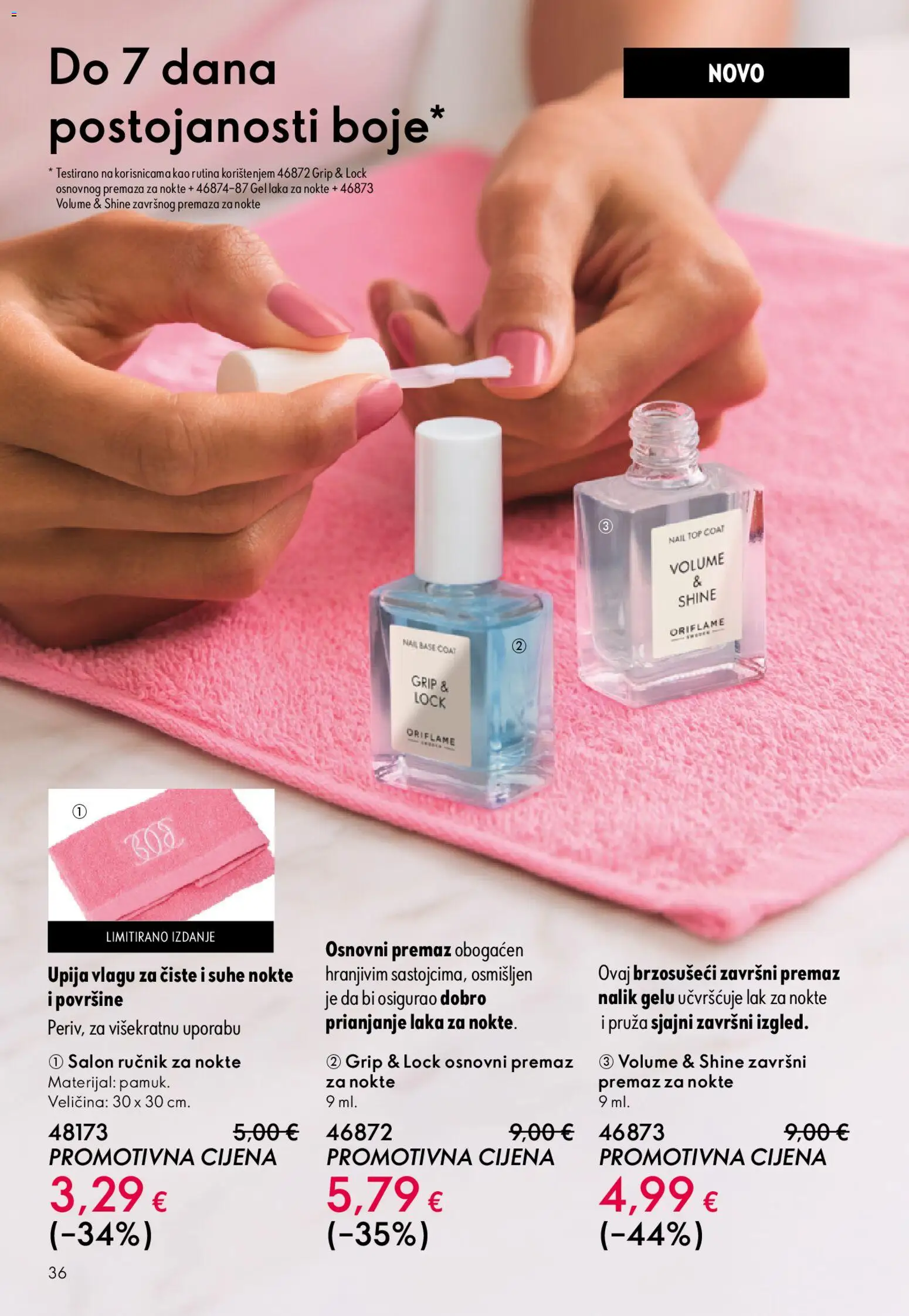 Oriflame katalog | vrijedi od 22.04.2026 | Stranica: 36 | Proizvodi: Lak za nokte, Ručnik