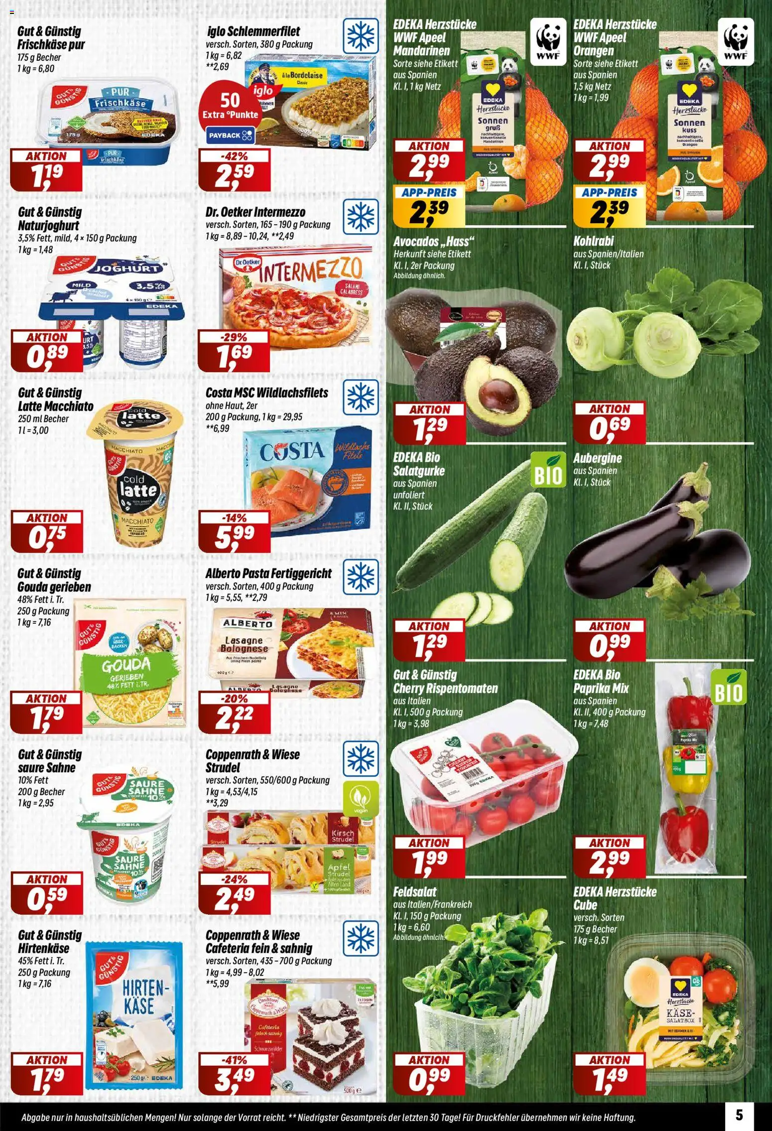 Simmel Prospekt 	 – gültig ab 09.03.2026 | Seite: 5 | Produkte: Orangen, Pasta, Sahne, Iglo schlemmerfilet