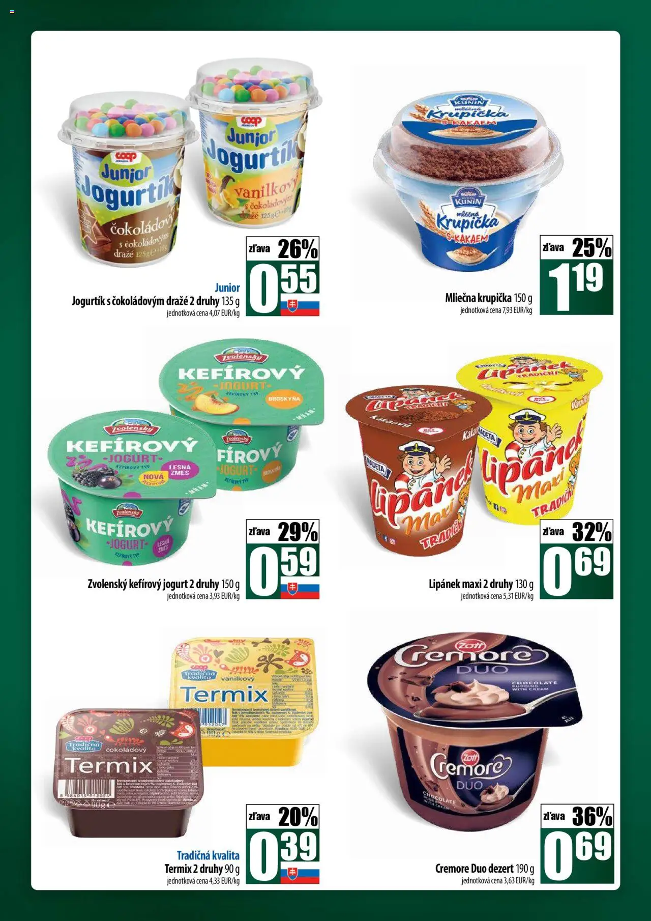 Nové COOP Jednota akcie – leták je platný od 02.10.2025 | Strana: 26 | Produkty: Jogurt