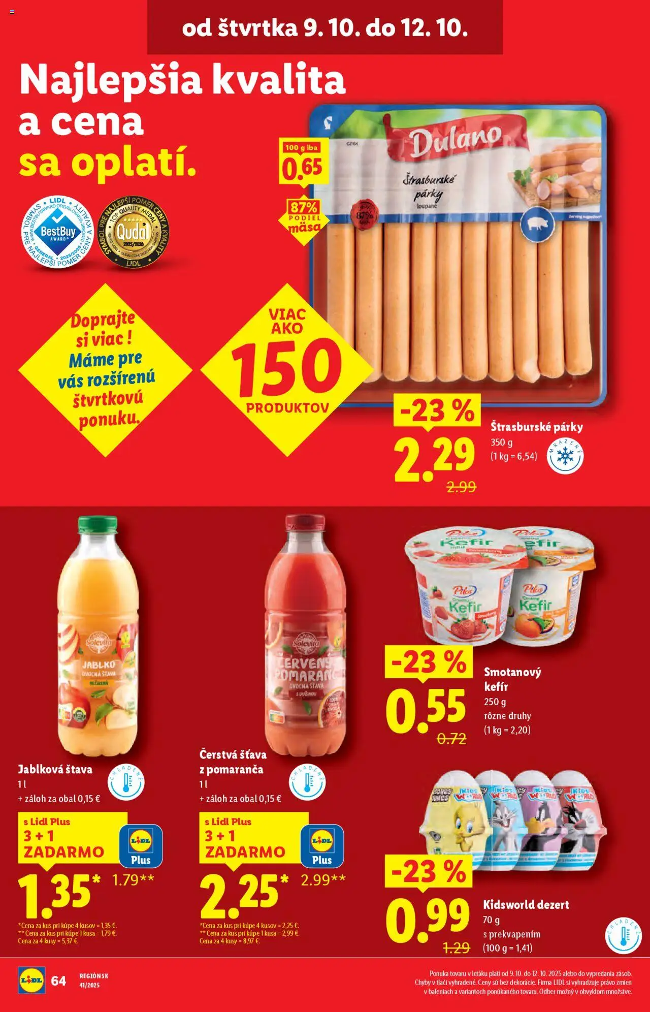 Nové Lidl akcie – leták je platný od 09.10.2025 | Strana: 20 | Produkty: Pomaranče, Apple, Párky