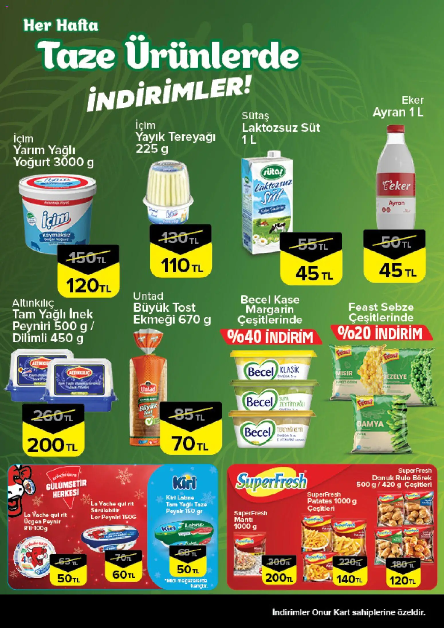 Onur Market Taze Ürünlerde İndirimler - İstanbul - 09.01.2026 tarihinden itibaren geçerlidir | Sayfa: 3 | Ürünler: Yoğurt, Patates, Bamya, Mısır