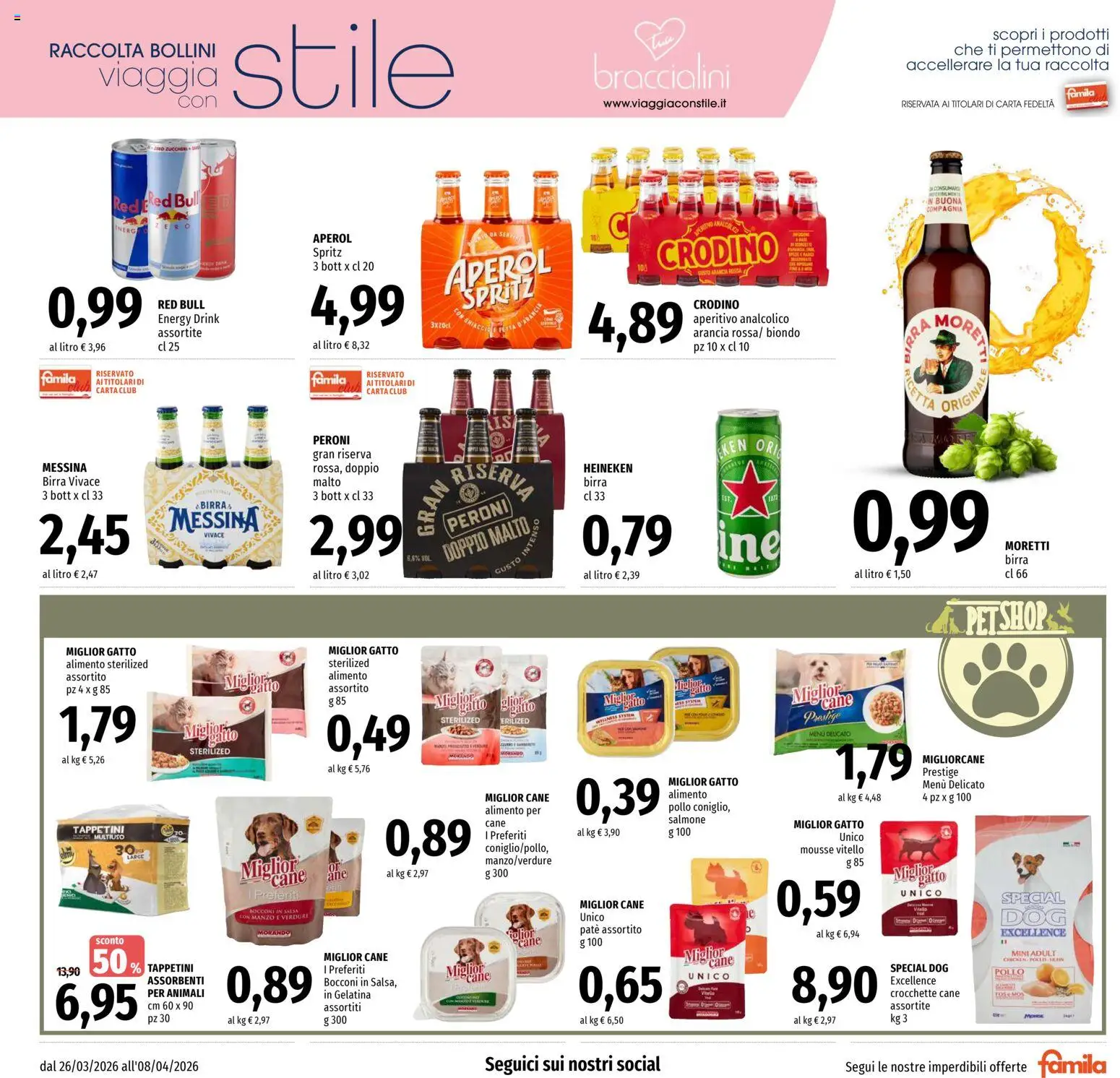 Volantino Famila del 26.03.2026 | Pagina: 21 | Prodotti: Salsa, Crocchette cane, Aperol, Aperitivo
