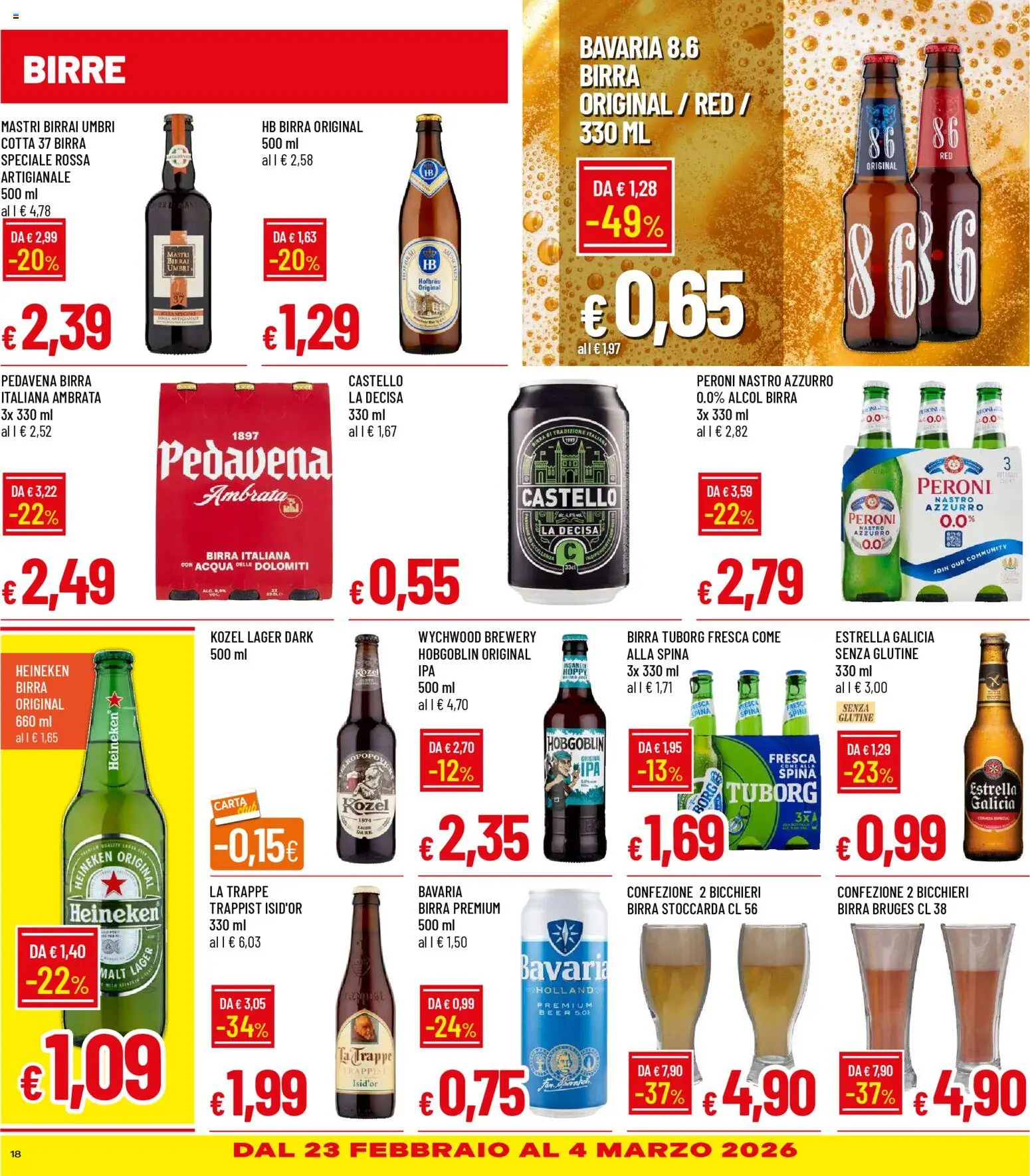 Volantino Galassia del 19.02.2026 | Pagina: 18 | Prodotti: Birra, Acqua, Heineken