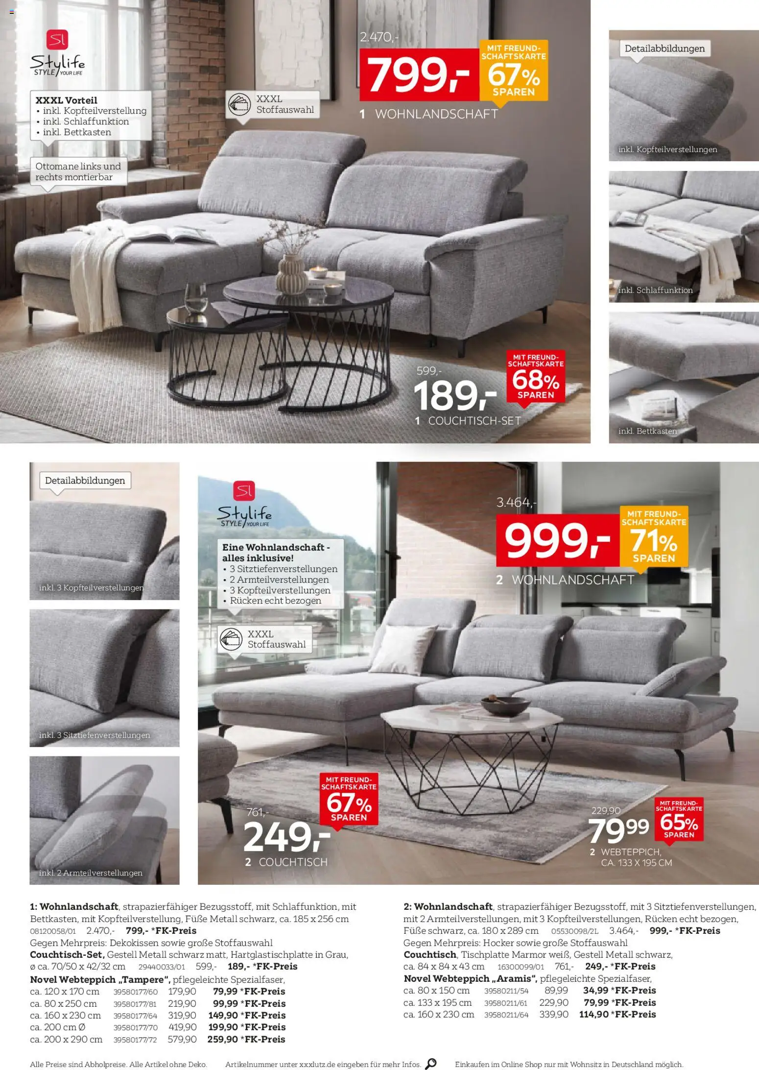 XXXL Lutz Nr. 1 beim Preis – gültig ab 02.11.2025 | Seite: 6 | Produkte: Wohnlandschaft, Hocker, Couchtisch