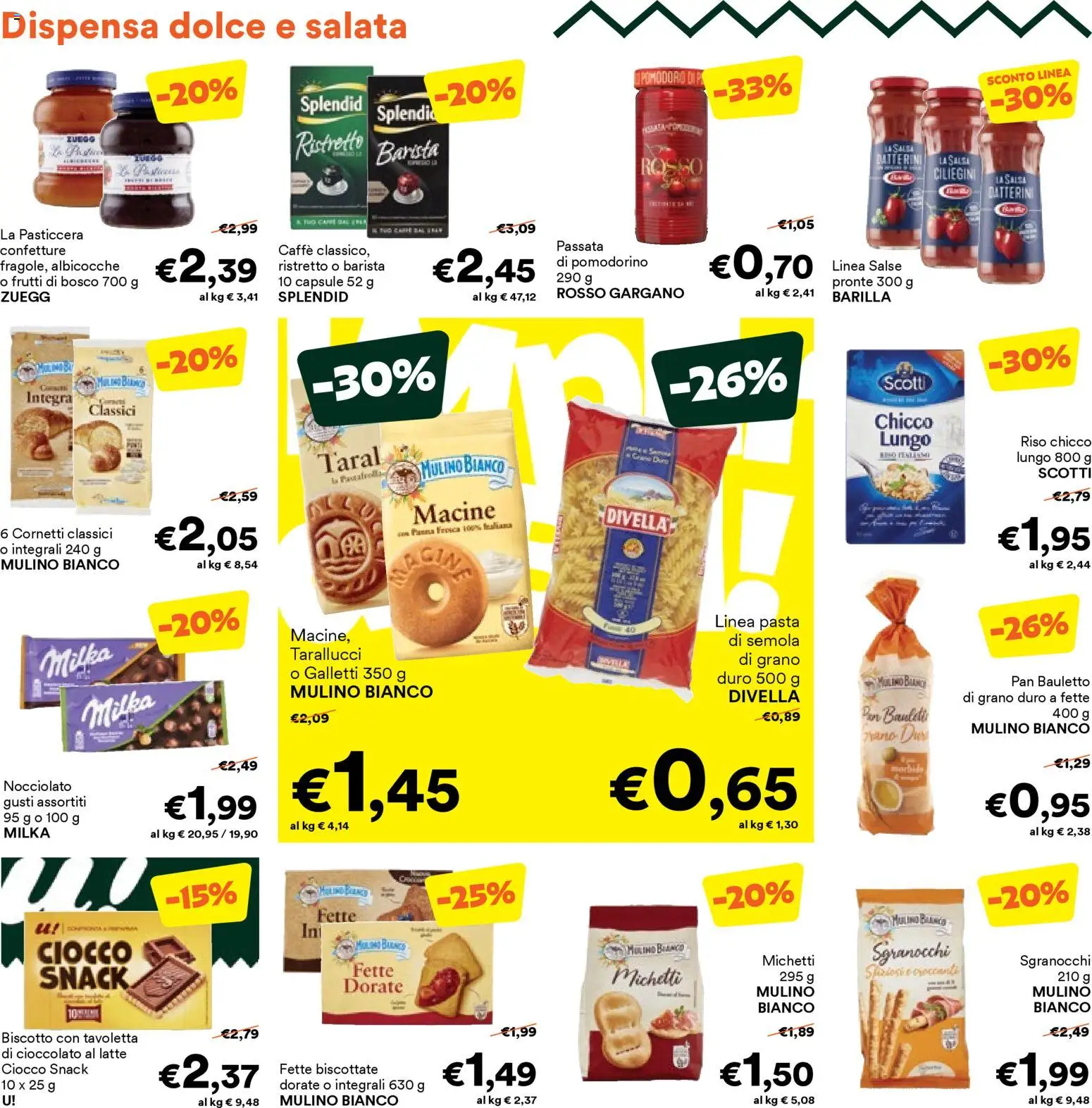 Volantino Unes del 22.10.2025 | Pagina: 4 | Prodotti: Caffè, Salsa, Pasta, Fette biscottate