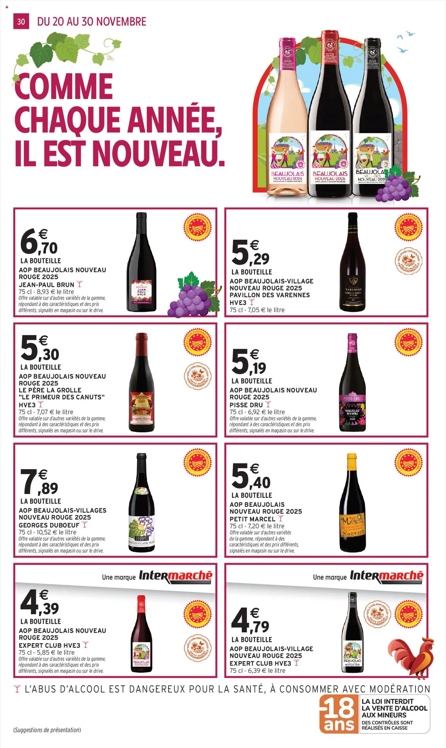 {H1} | Page: 30 | Produits: Marcel, Beaujolais Nouveau