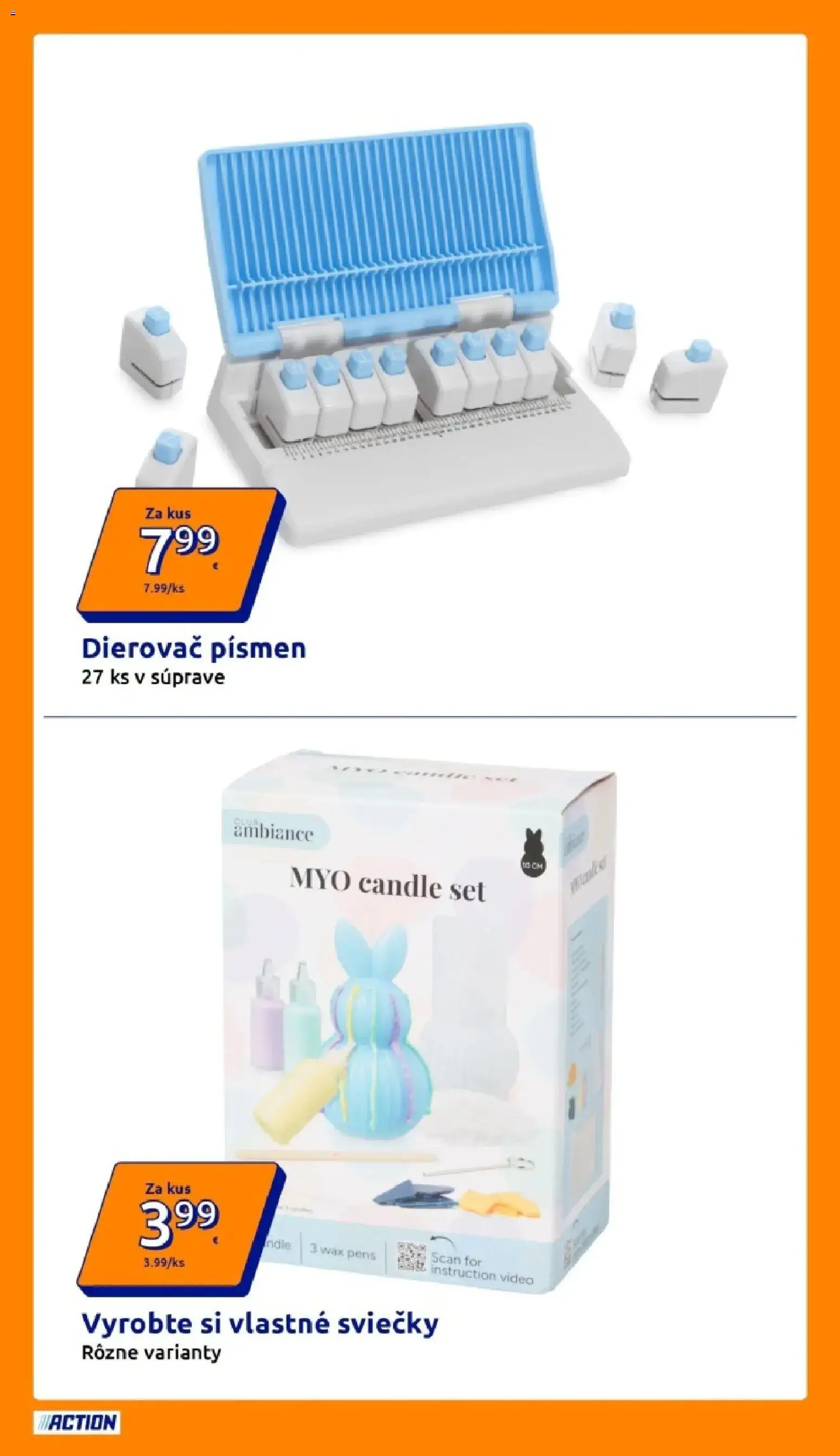 Nové Action akcie – leták je platný od 11.03.2026 | Strana: 8 | Produkty: Sviečky, Video