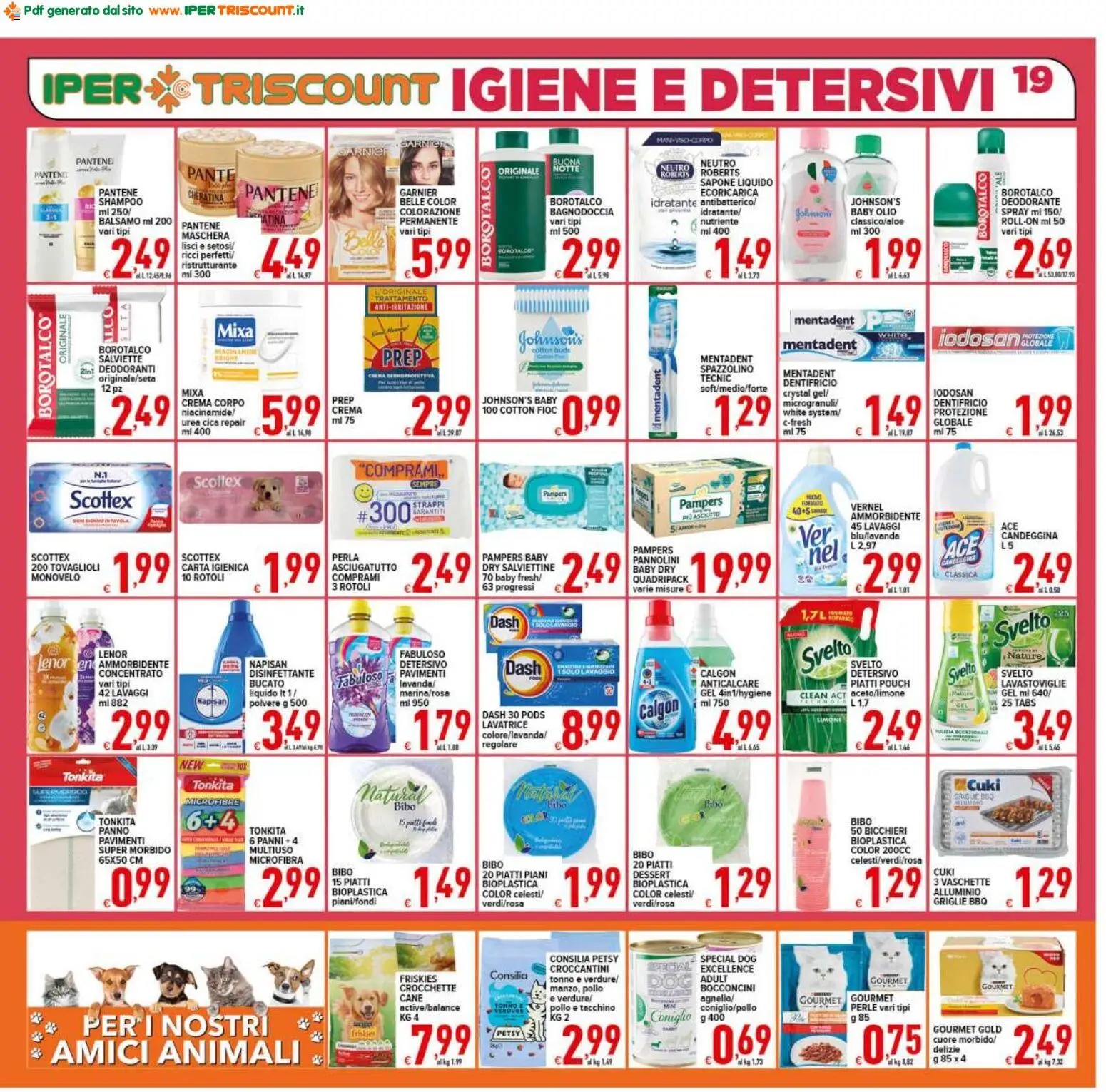 Volantino Ipertriscount del 17.04.2026 | Pagina: 19 | Prodotti: Balsamo, Carta igienica, Pollo, Ammorbidente