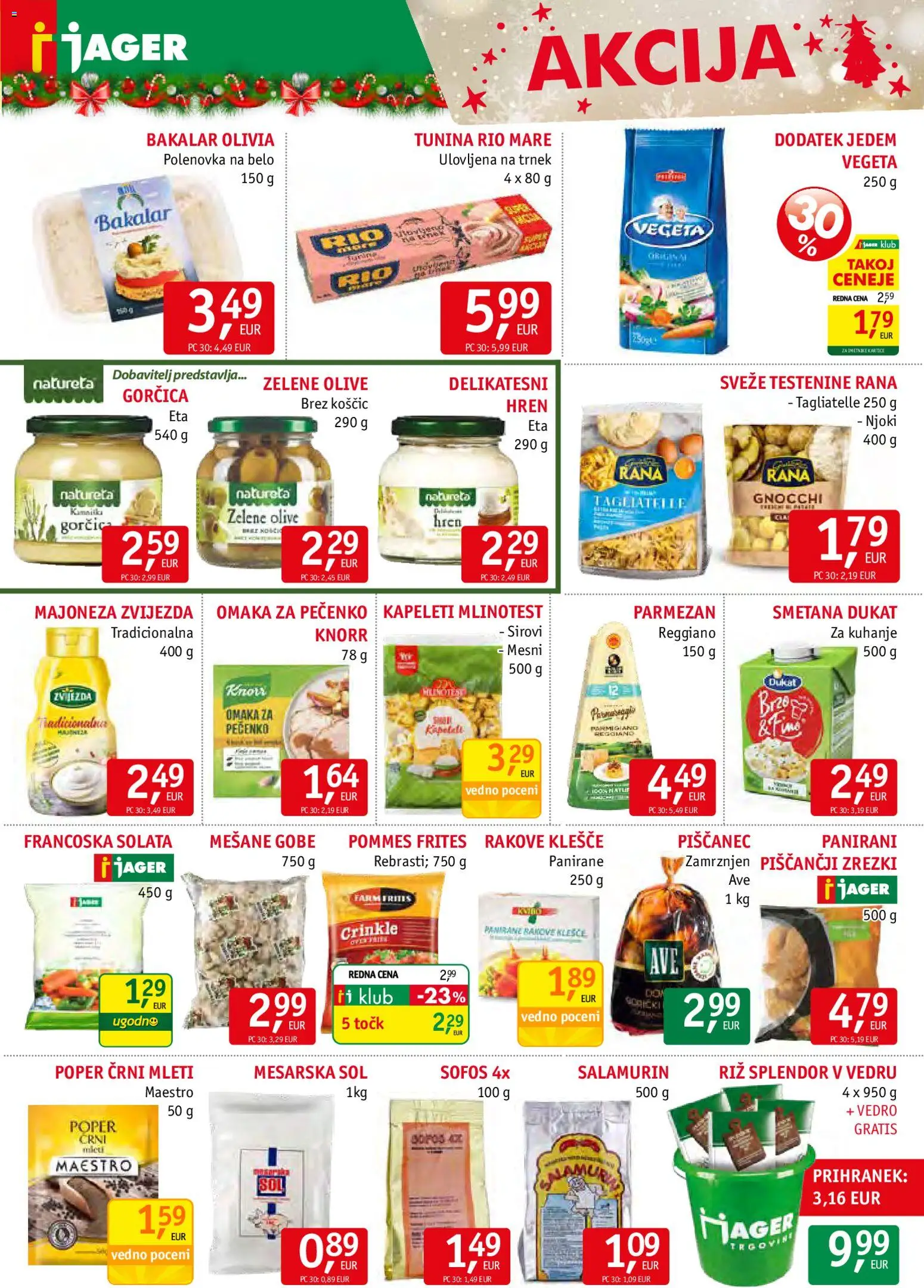 Novi Jager katalog ponudbe – veljaven od 10.12.2025 | Stran: 9 | Izdelki: Gorčica, Riz, Vedro, Sol